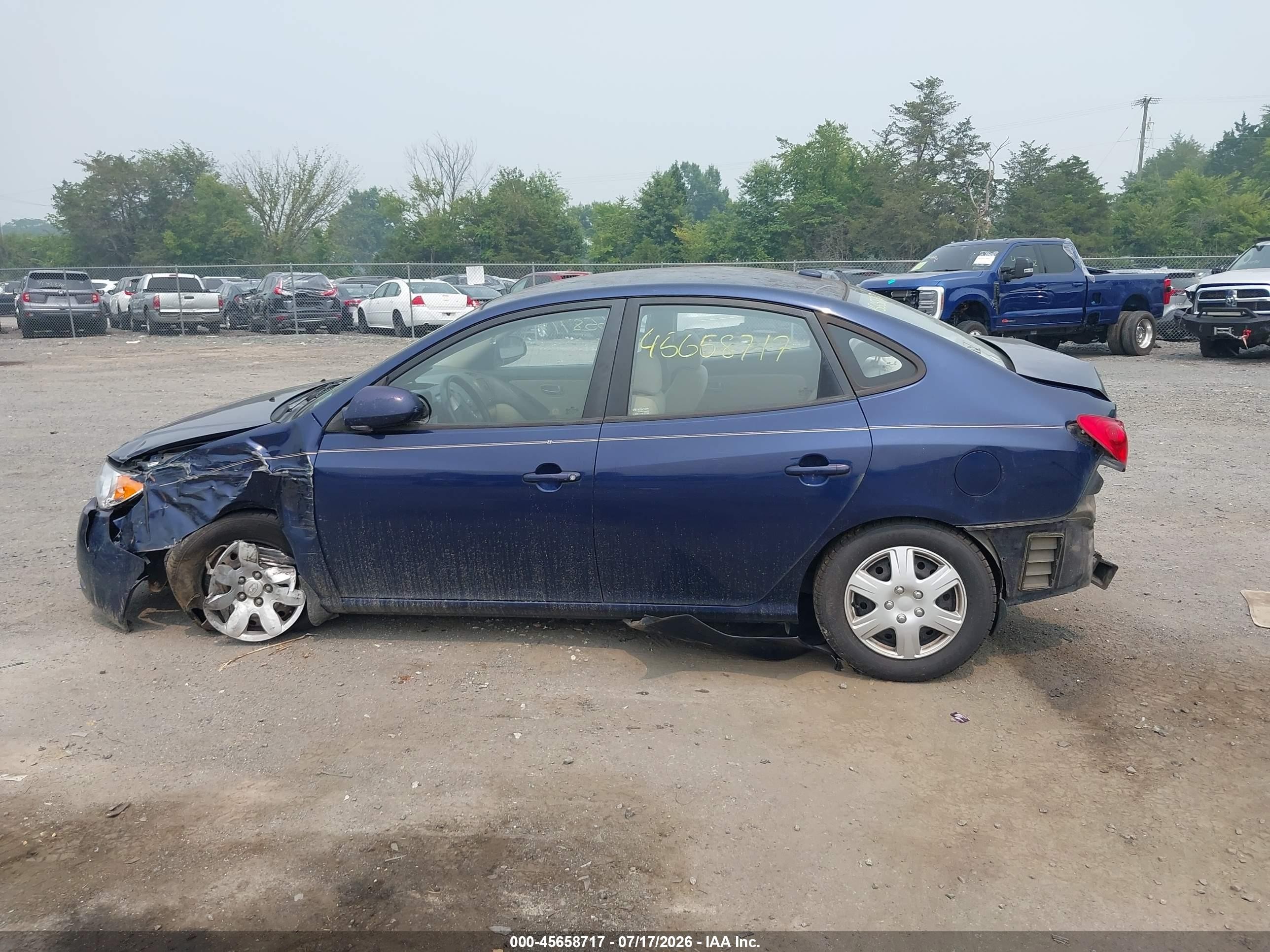 2007 Hyundai Elantra   Синий vin: KMHDU46D57U198905