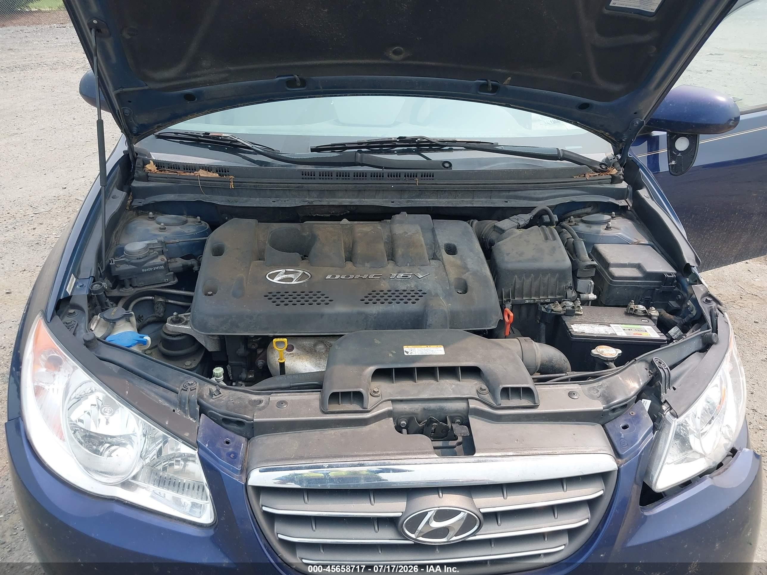 2007 Hyundai Elantra   Синий vin: KMHDU46D57U198905
