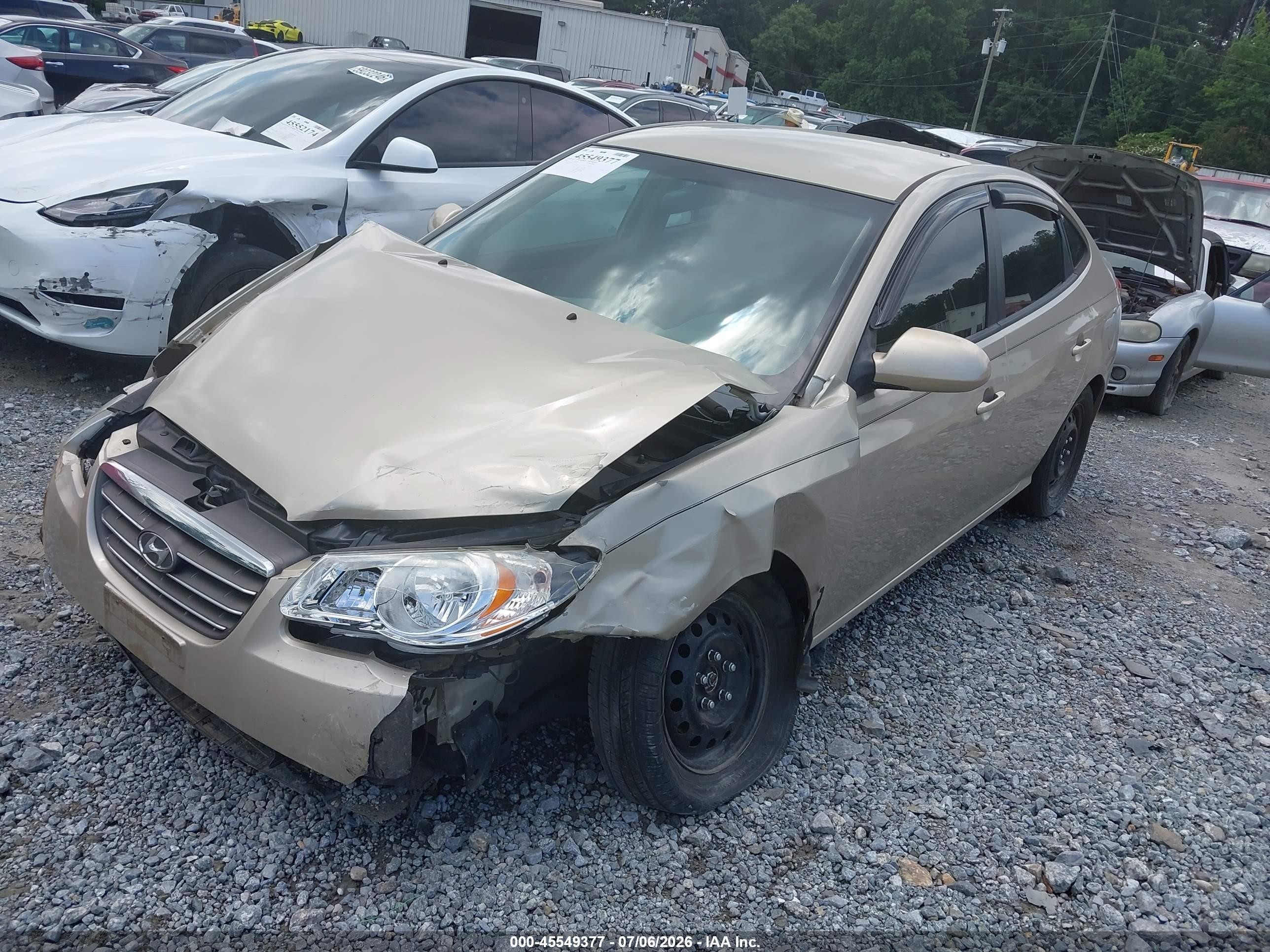 2008 Hyundai Elantra Gls/se Золотой vin: KMHDU46D58U319658