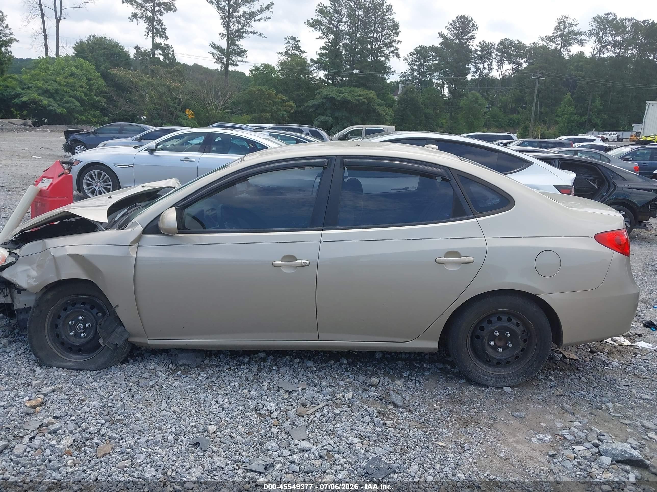 2008 Hyundai Elantra Gls/se Золотой vin: KMHDU46D58U319658