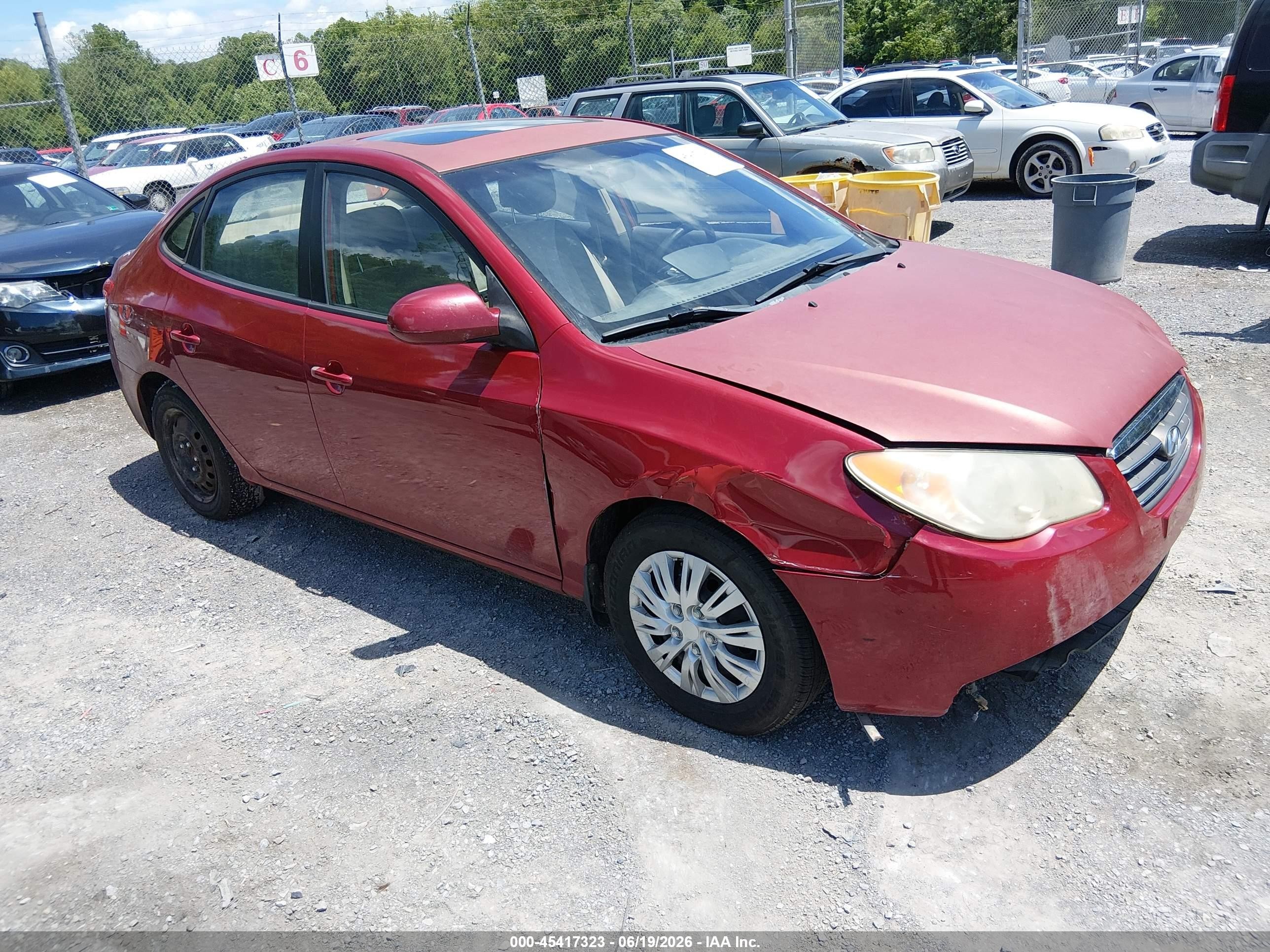2008 Hyundai Elantra Gls/se Red vin: KMHDU46D58U357584