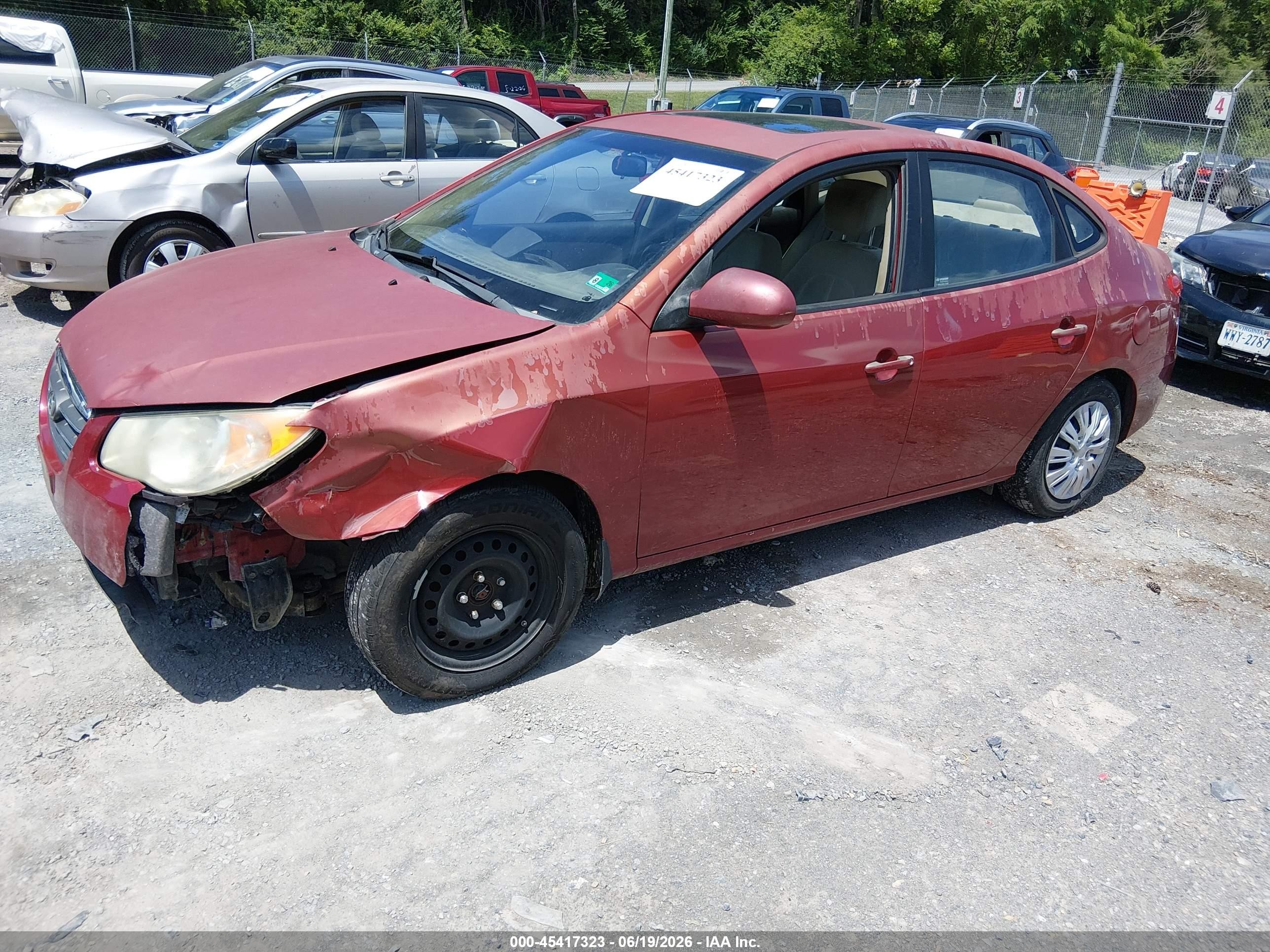 2008 Hyundai Elantra Gls/se Red vin: KMHDU46D58U357584
