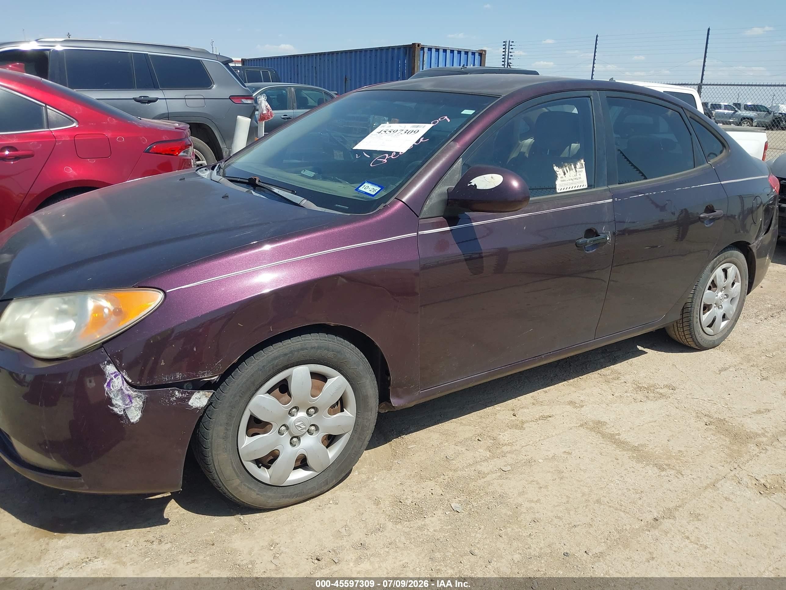 2008 Hyundai Elantra Gls/se Purple vin: KMHDU46D58U388852