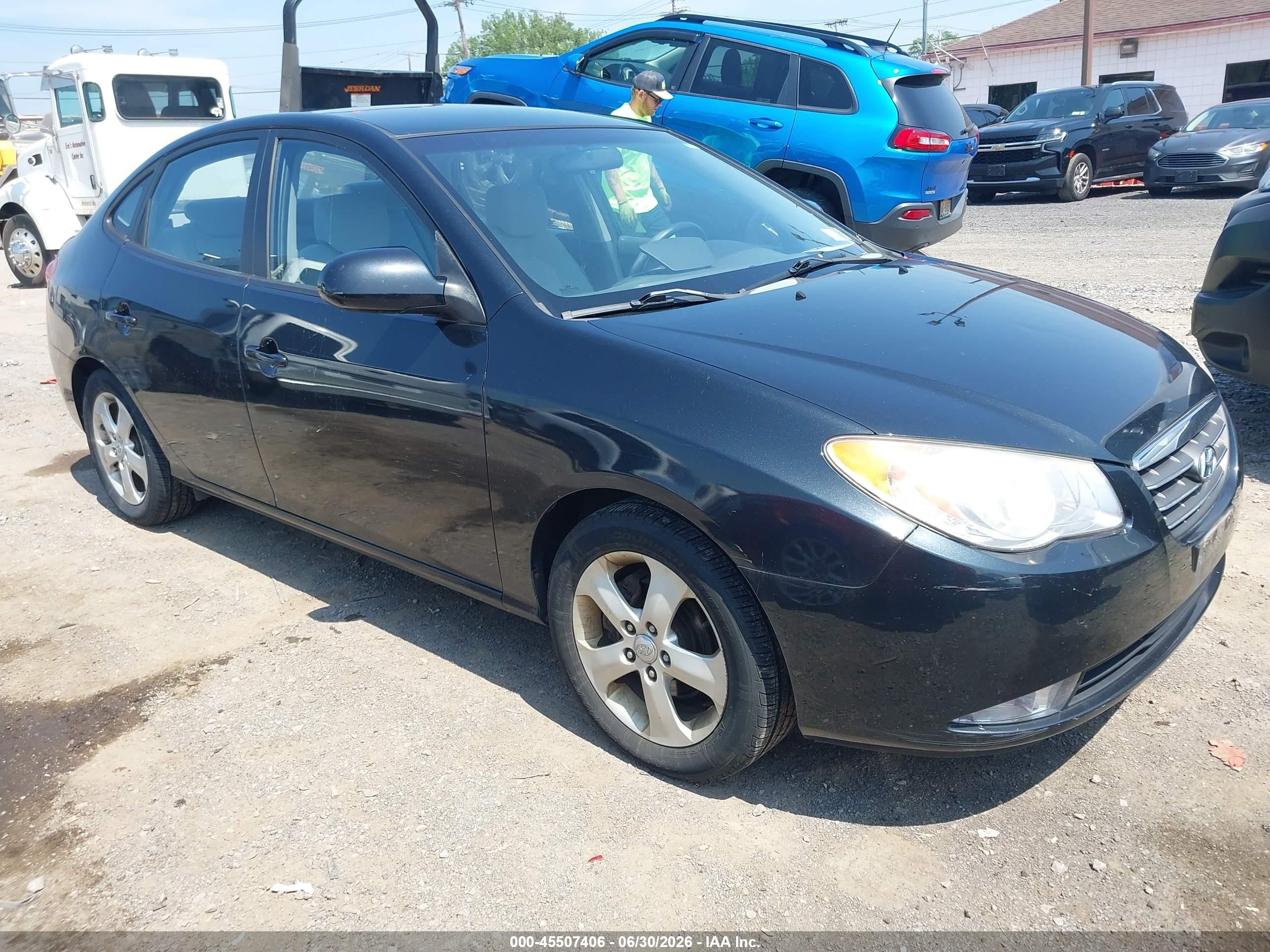 2008 Hyundai Elantra Gls/se Black vin: KMHDU46D58U502879