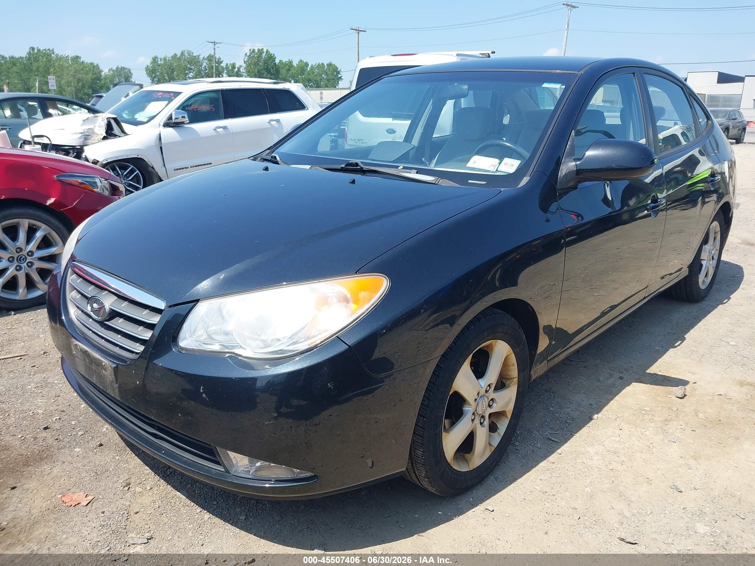 2008 Hyundai Elantra Gls/se Black vin: KMHDU46D58U502879