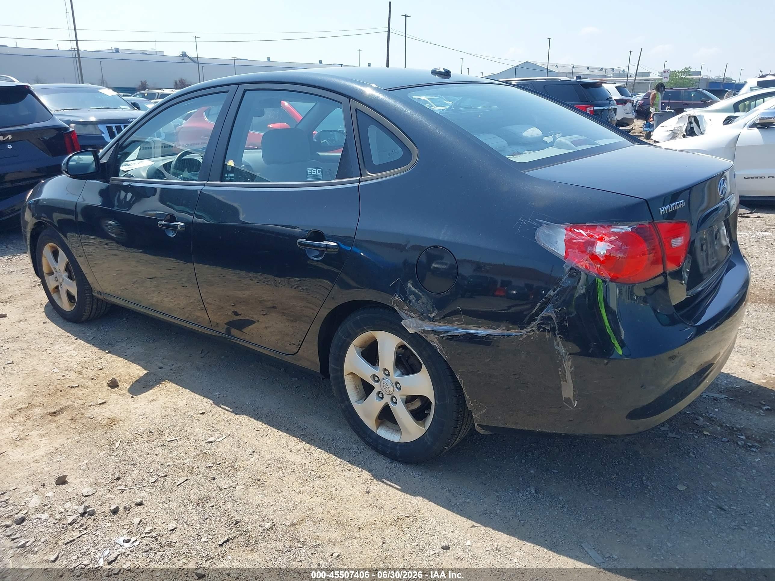 2008 Hyundai Elantra Gls/se Black vin: KMHDU46D58U502879