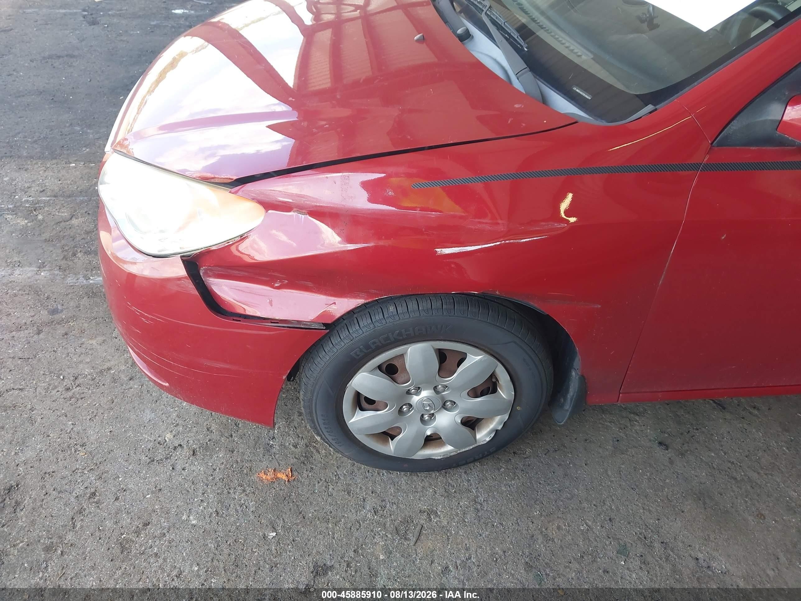 2008 Hyundai Elantra Gls/se Red vin: KMHDU46D58U584659