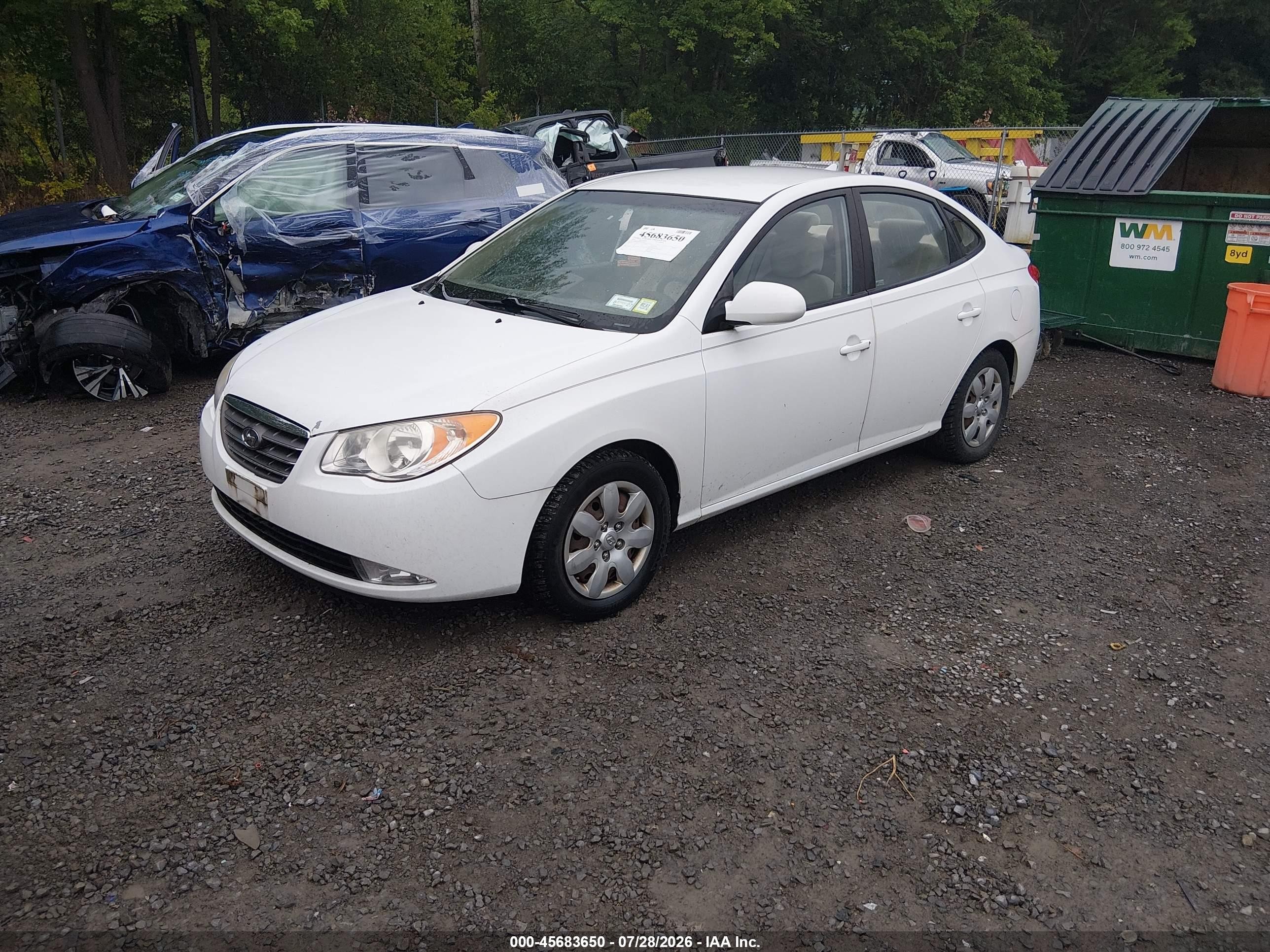 2009 Hyundai Elantra Gls White vin: KMHDU46D59U684102