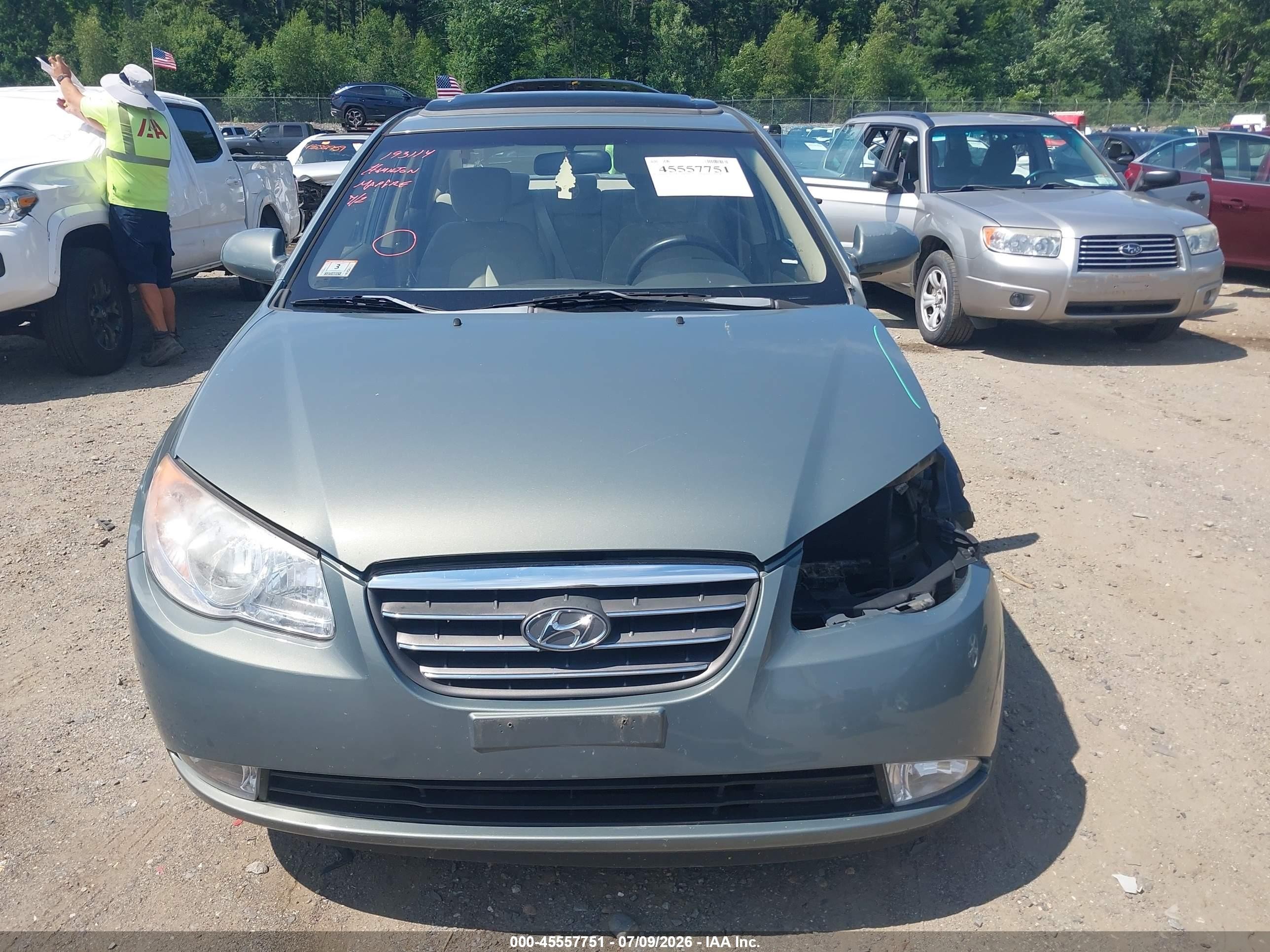 2009 Hyundai Elantra Gls Green vin: KMHDU46D59U757937