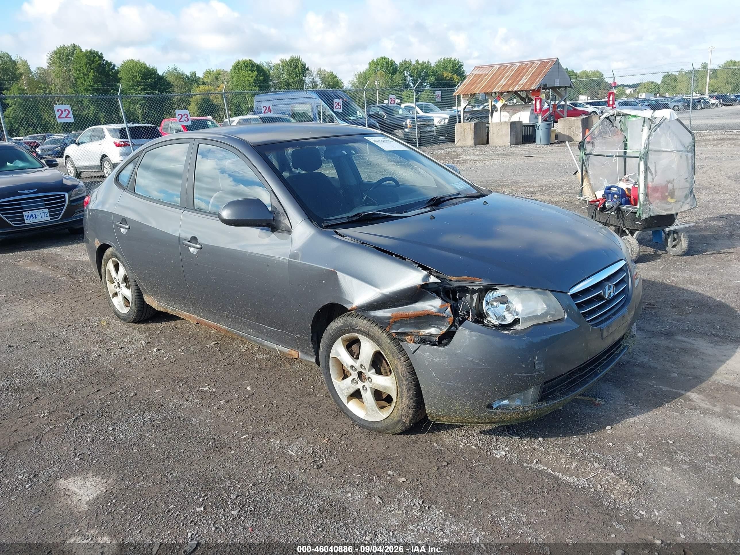 2007 Hyundai Elantra Gls/limited/se Серый vin: KMHDU46D67U033428