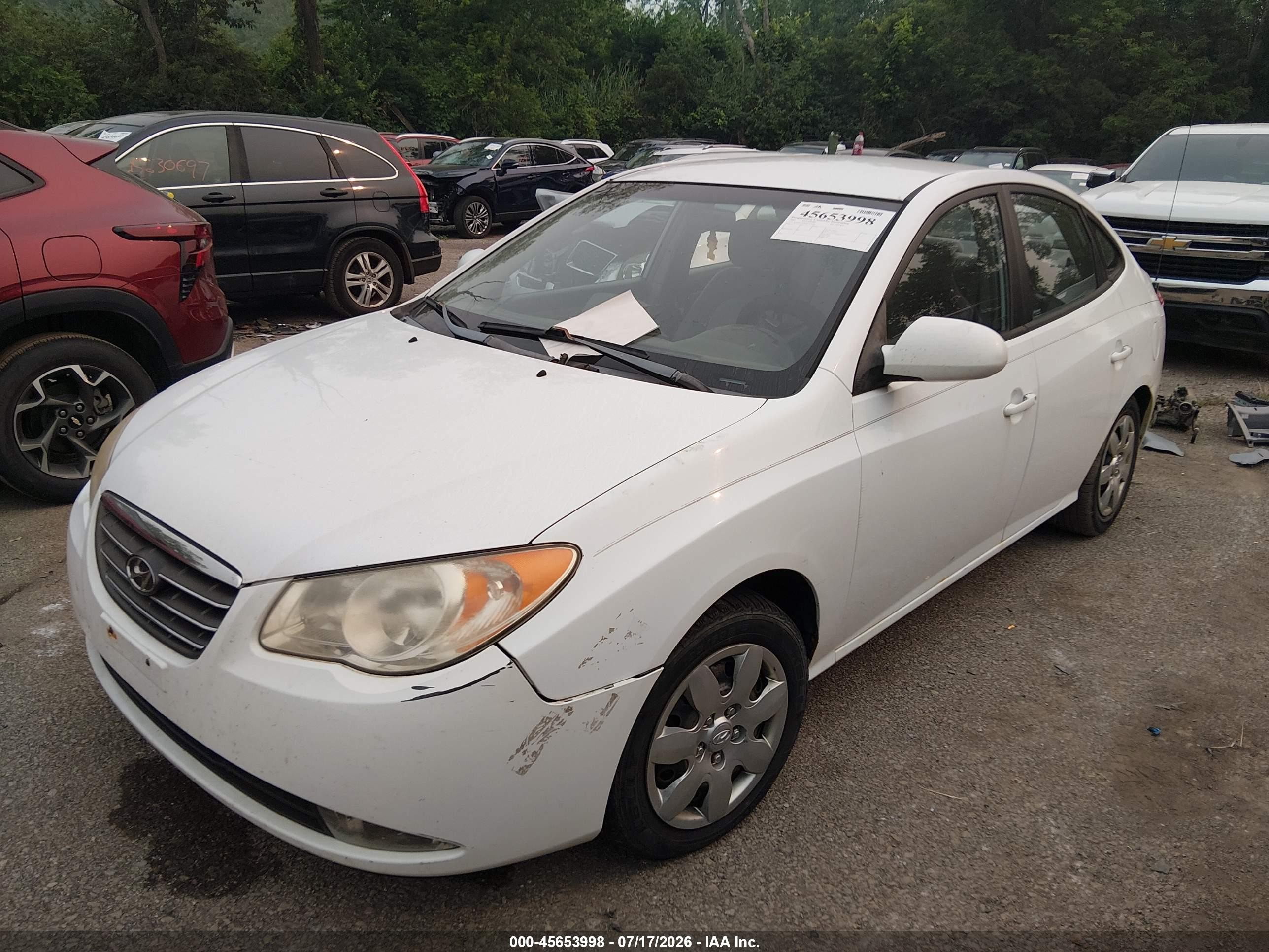 2007 Hyundai Elantra Gls/ltd/se White vin: KMHDU46D67U112470