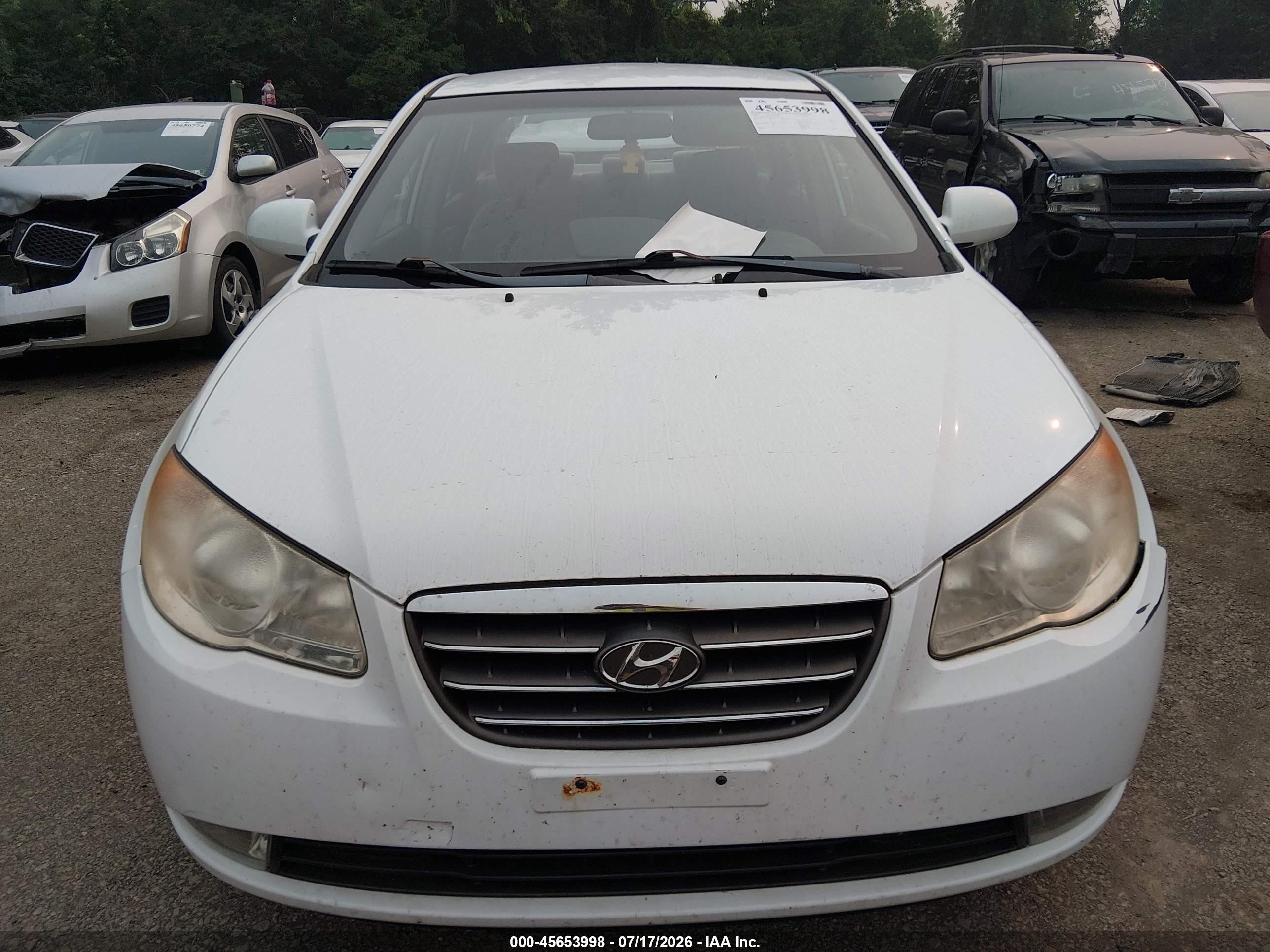 2007 Hyundai Elantra Gls/ltd/se White vin: KMHDU46D67U112470