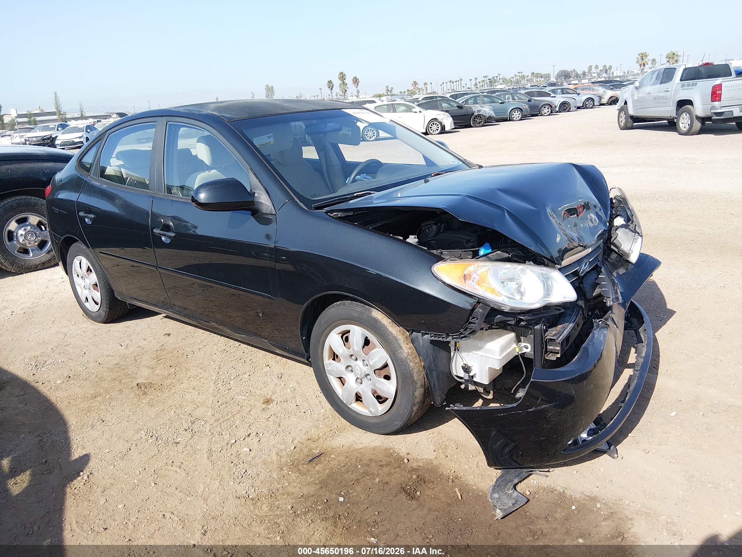 2008 Hyundai Elantra Gls/se Black vin: KMHDU46D68U281499
