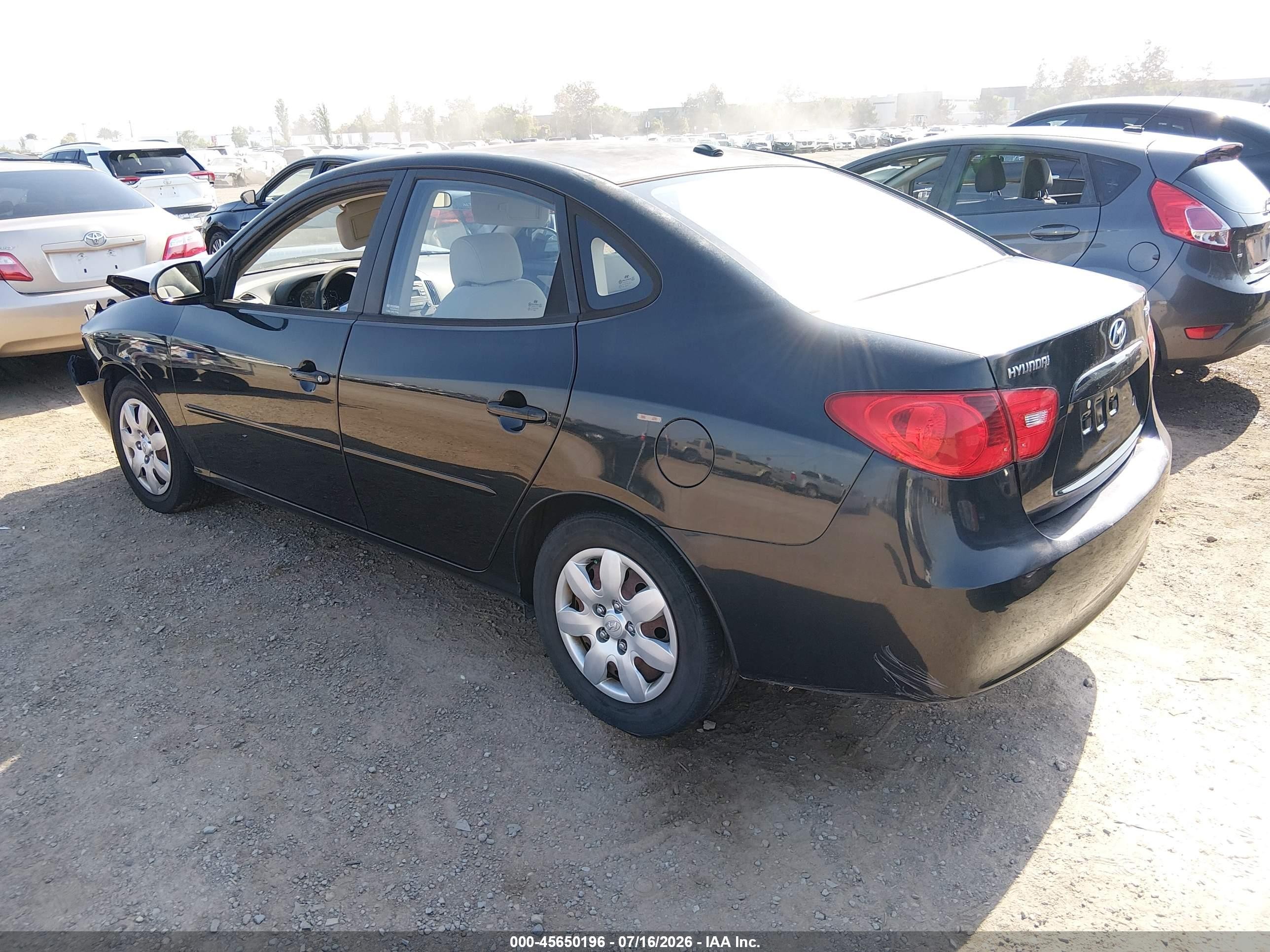 2008 Hyundai Elantra Gls/se Black vin: KMHDU46D68U281499