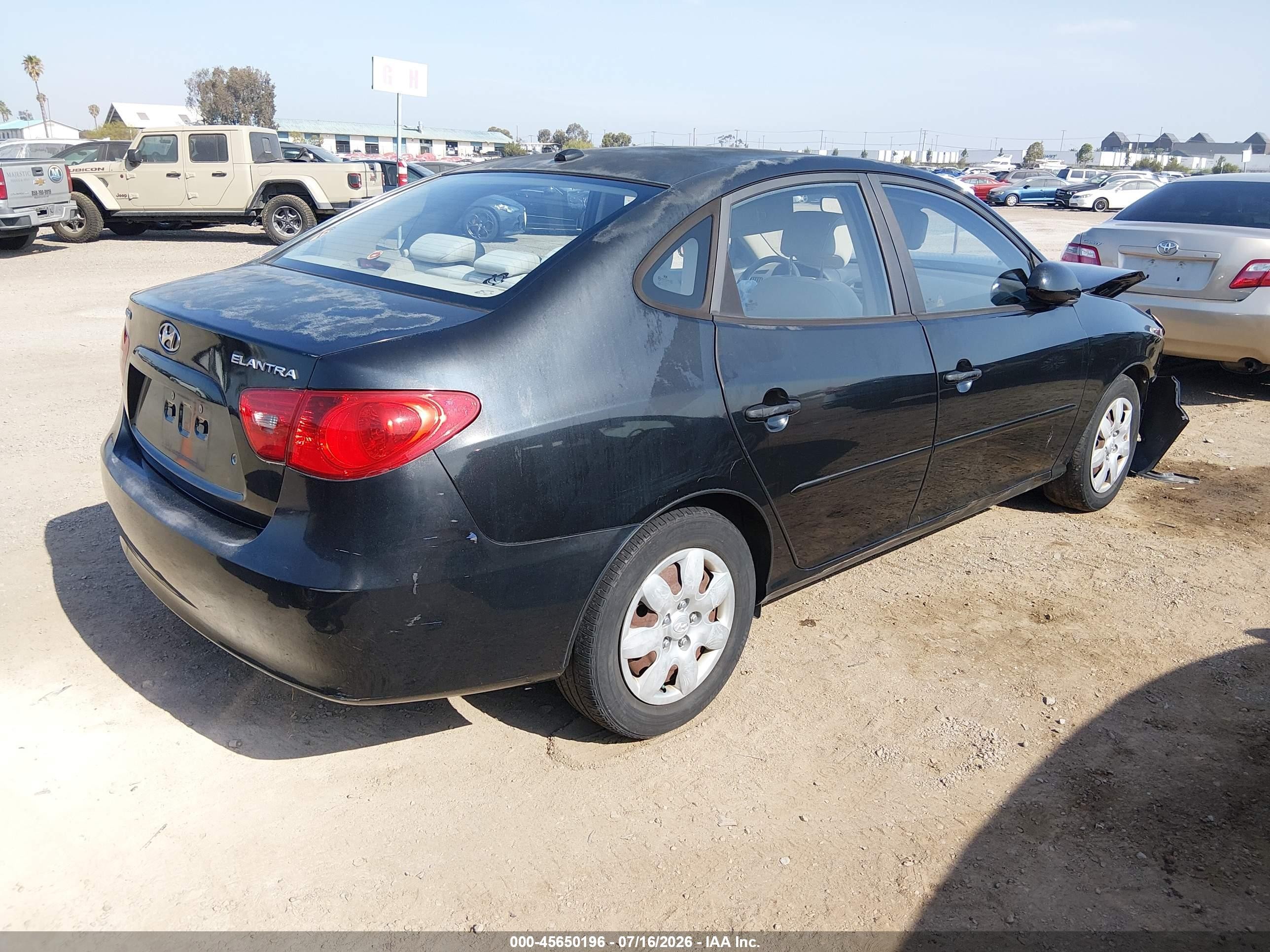 2008 Hyundai Elantra Gls/se Black vin: KMHDU46D68U281499