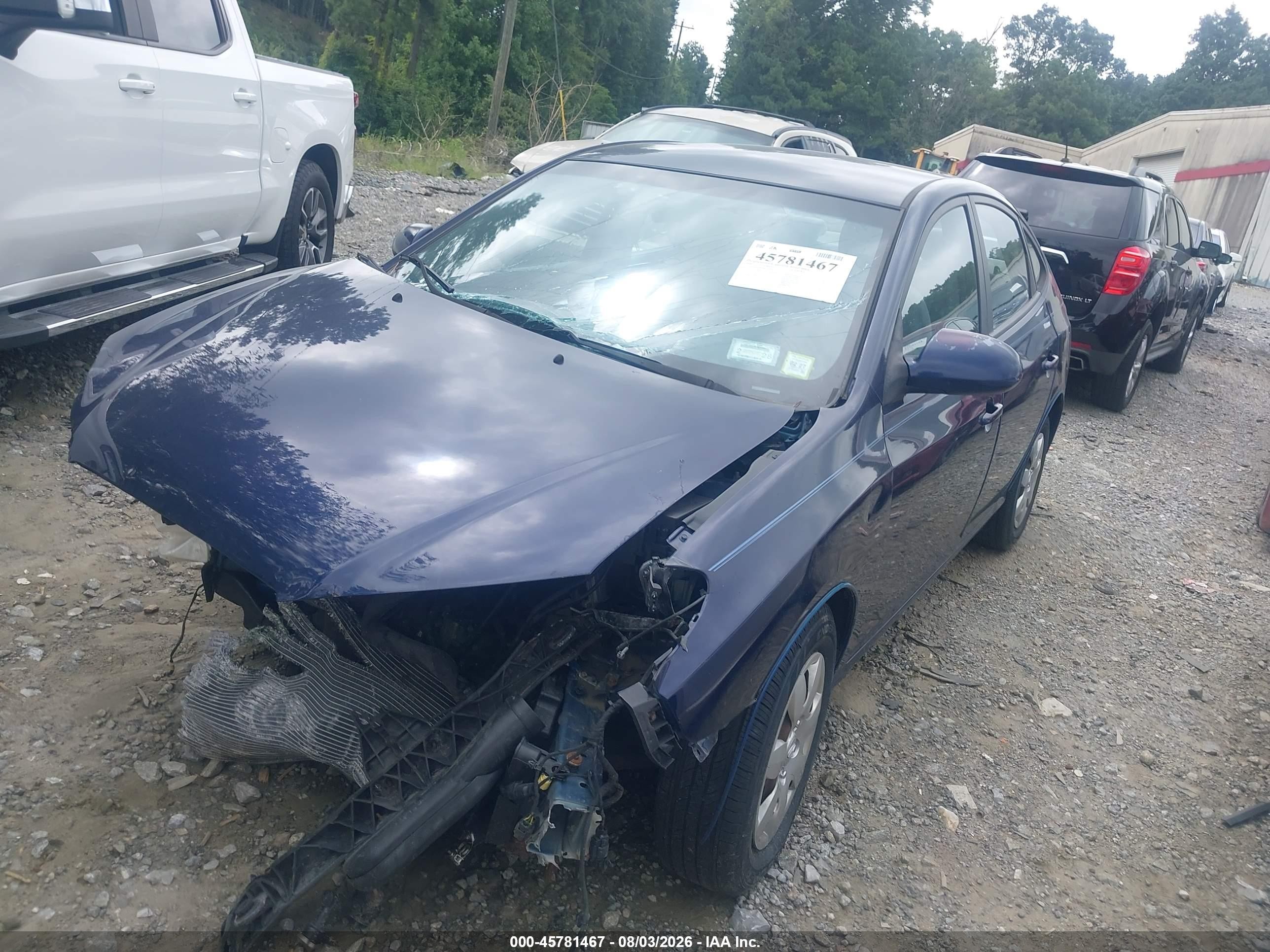 2008 Hyundai Elantra Gls/se Blue vin: KMHDU46D68U328949