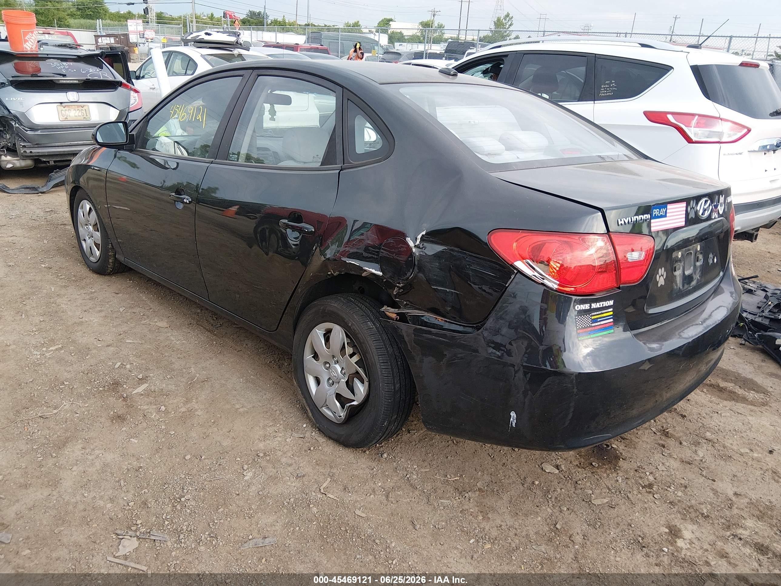 2008 Hyundai Elantra Gls/se Black vin: KMHDU46D68U440392