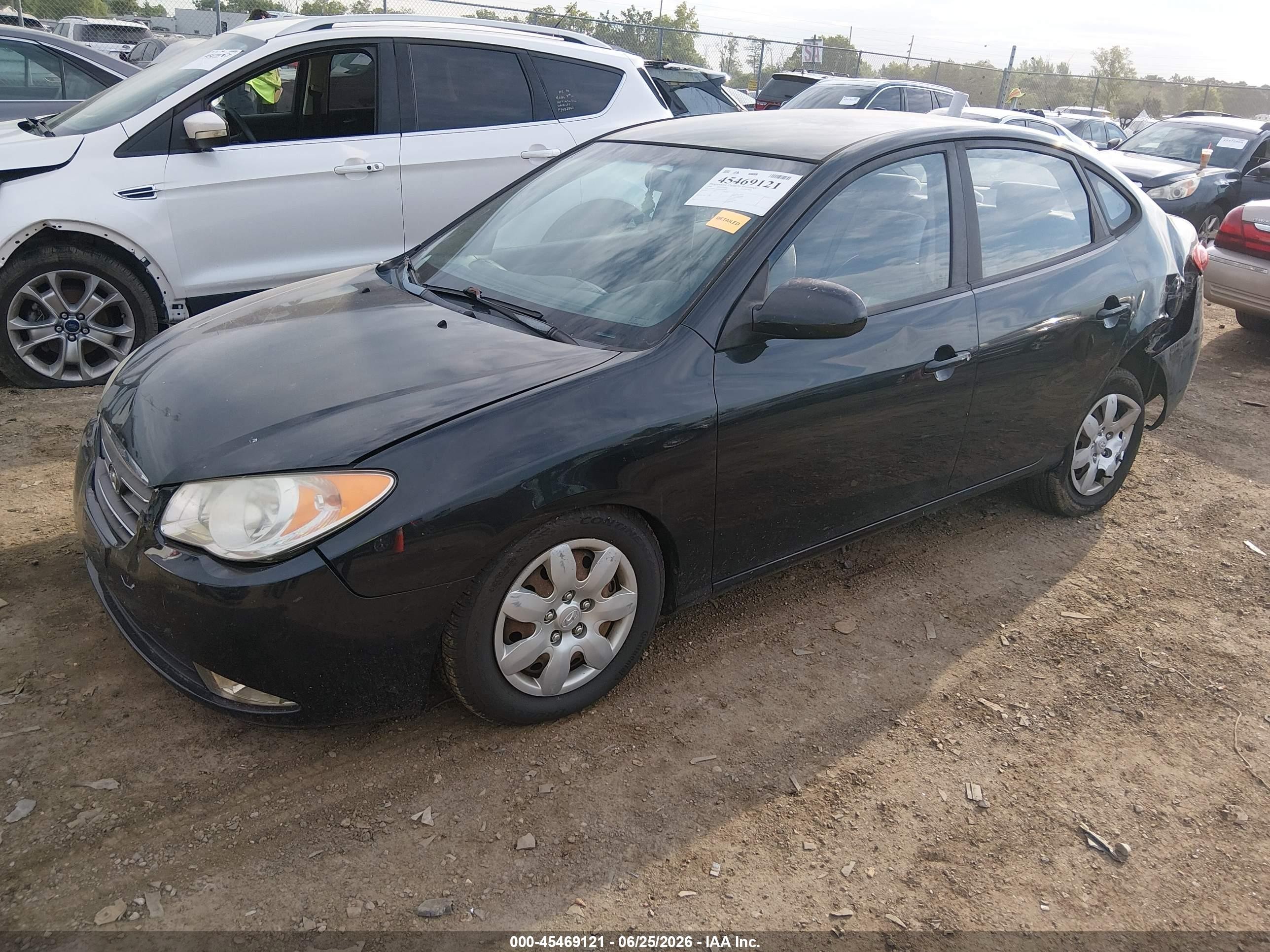 2008 Hyundai Elantra Gls/se Black vin: KMHDU46D68U440392