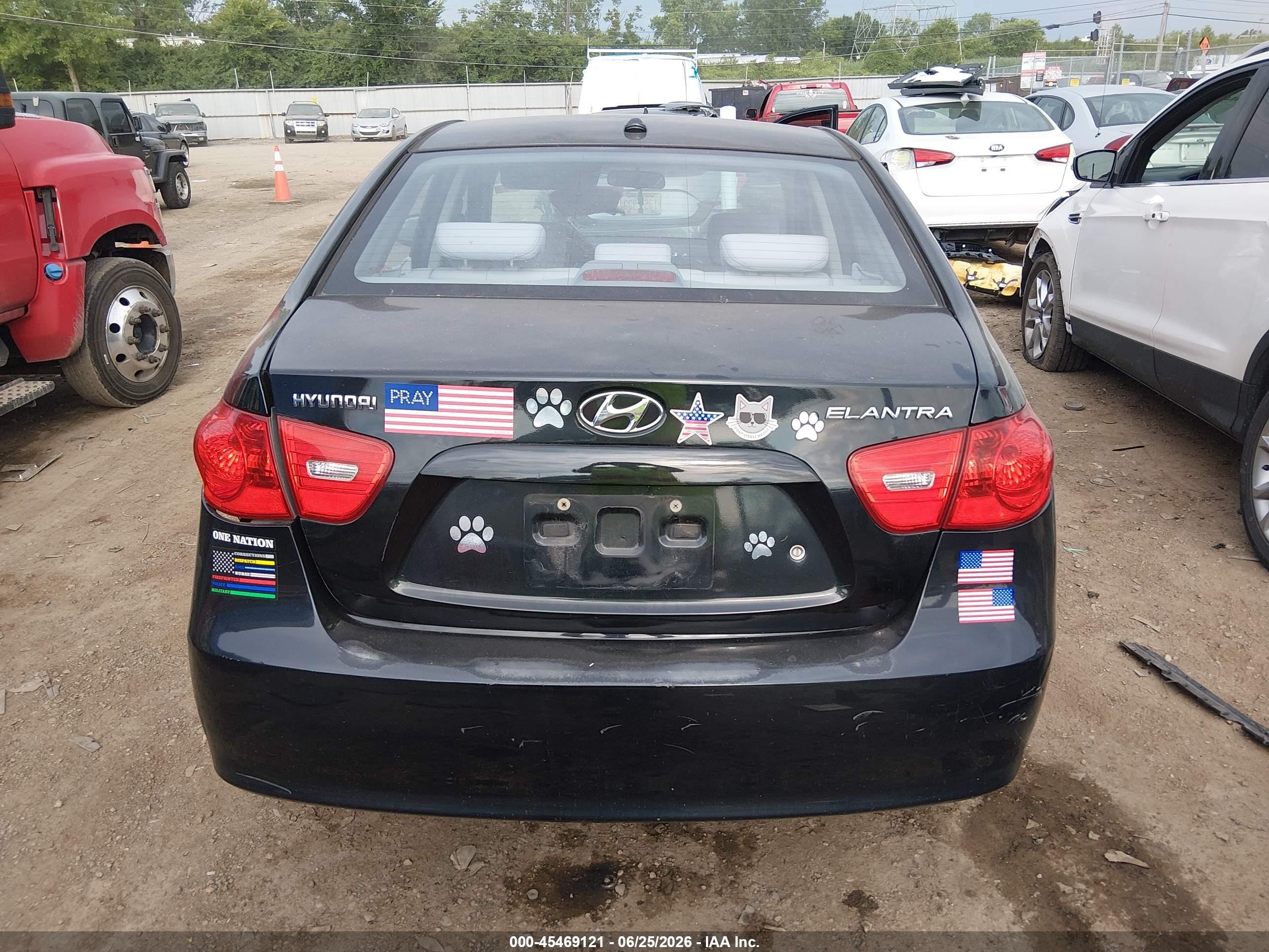 2008 Hyundai Elantra Gls/se Black vin: KMHDU46D68U440392