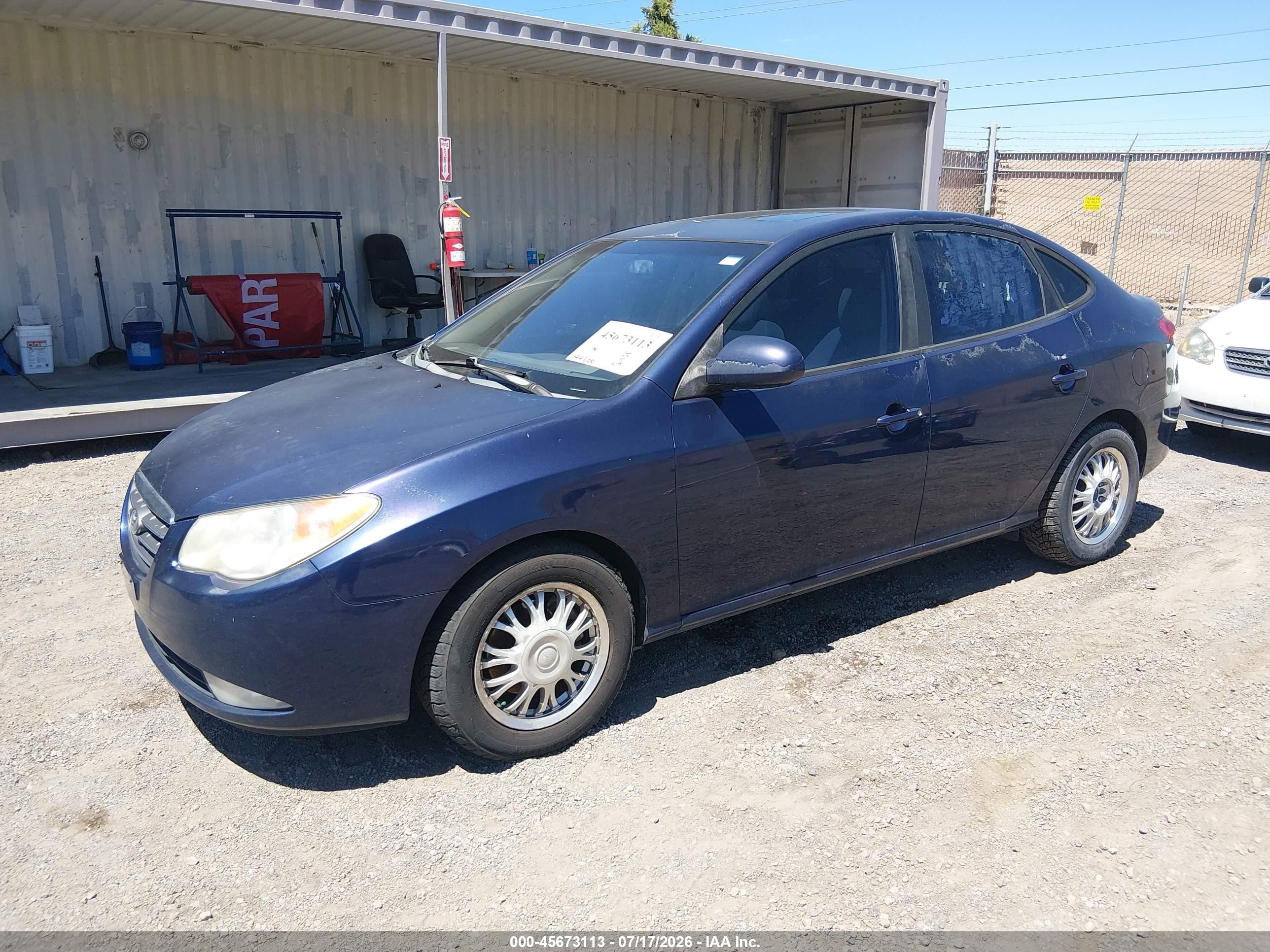 2008 Hyundai Elantra Gls/se Blue vin: KMHDU46D68U459959