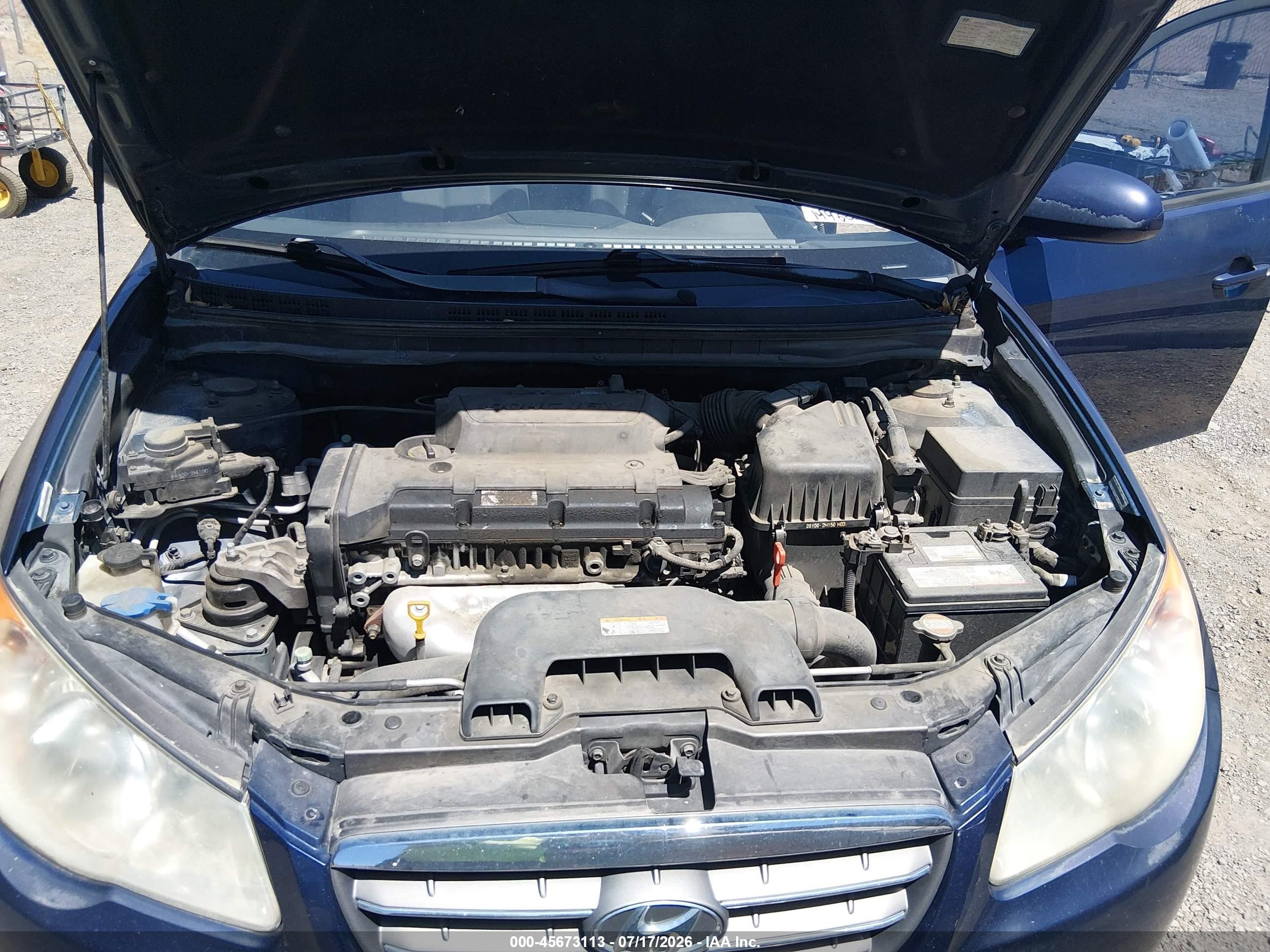 2008 Hyundai Elantra Gls/se Blue vin: KMHDU46D68U459959