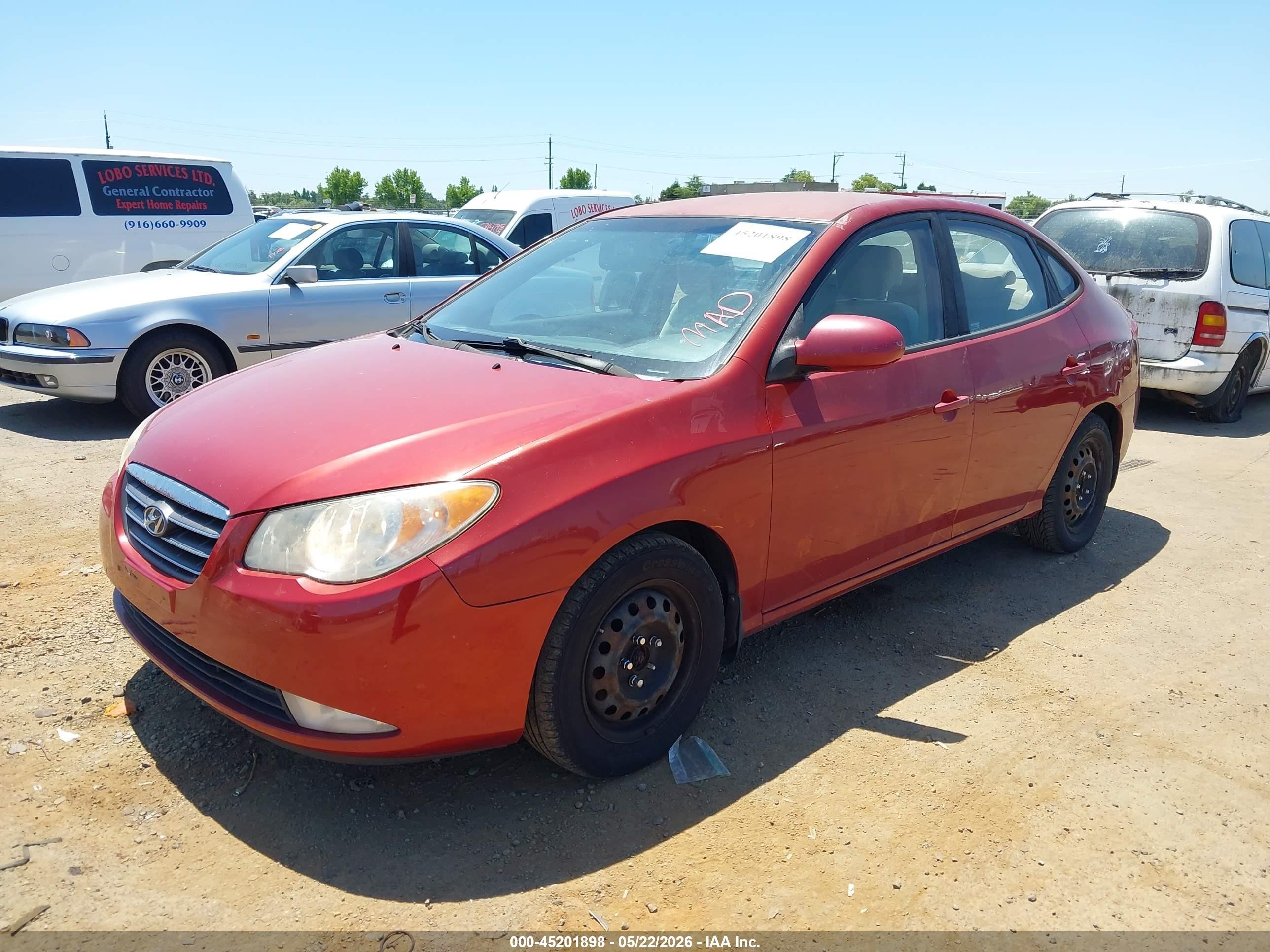 2008 Hyundai Elantra Gls/se Red vin: KMHDU46D68U575694