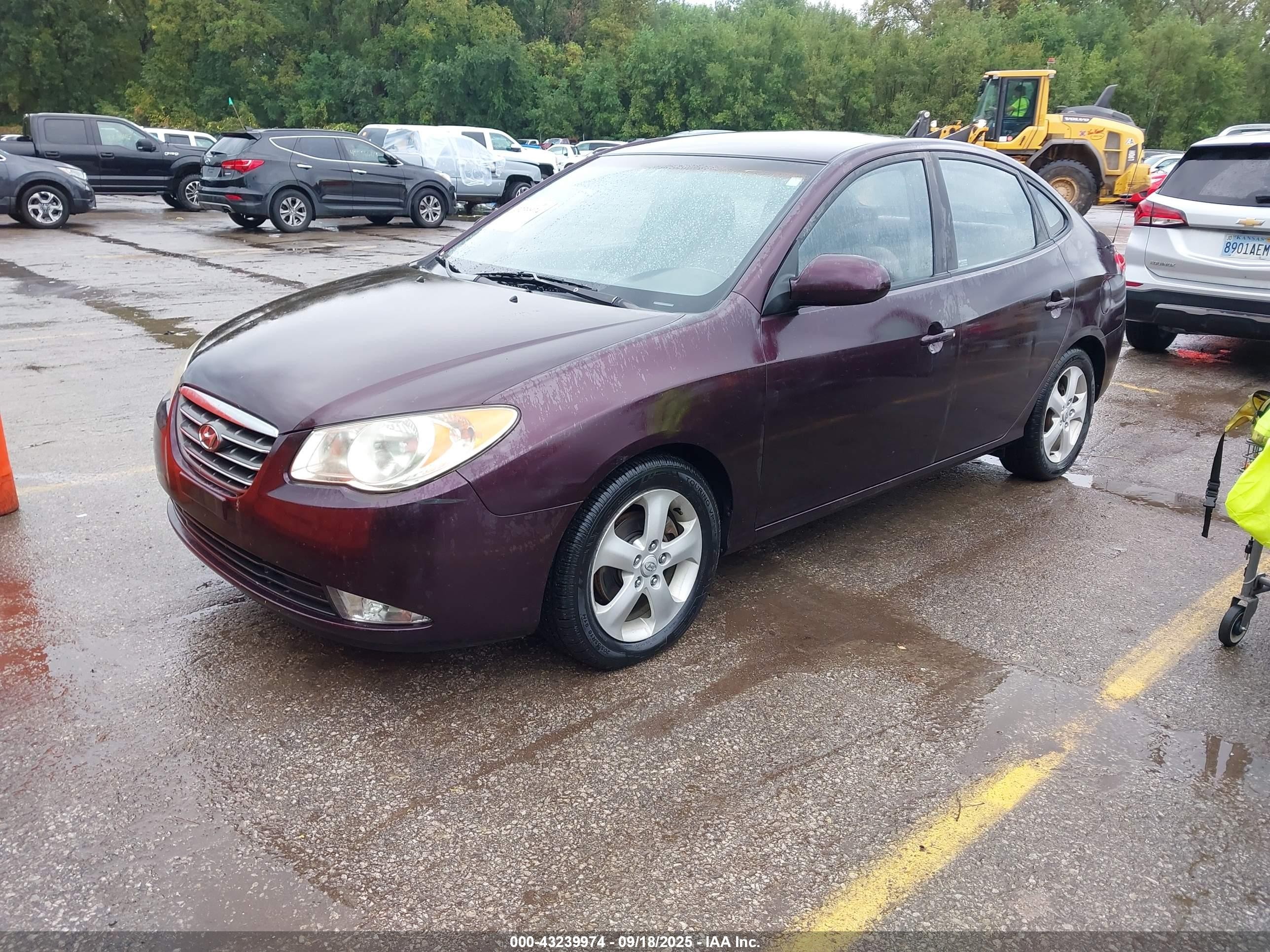 2007 Hyundai Elantra Gls/limited/se Purple vin: KMHDU46D77U037987