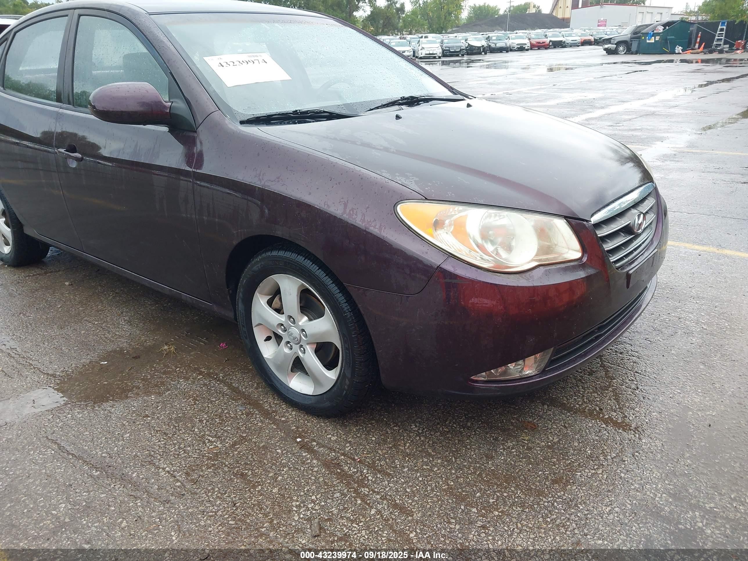 2007 Hyundai Elantra Gls/limited/se Purple vin: KMHDU46D77U037987