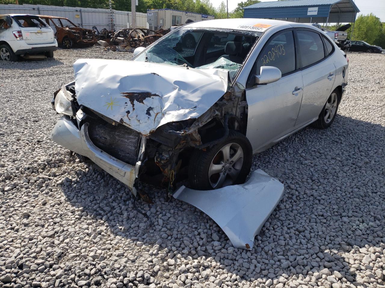 2007 Hyundai Elantra Gls Silver vin: KMHDU46D77U092942