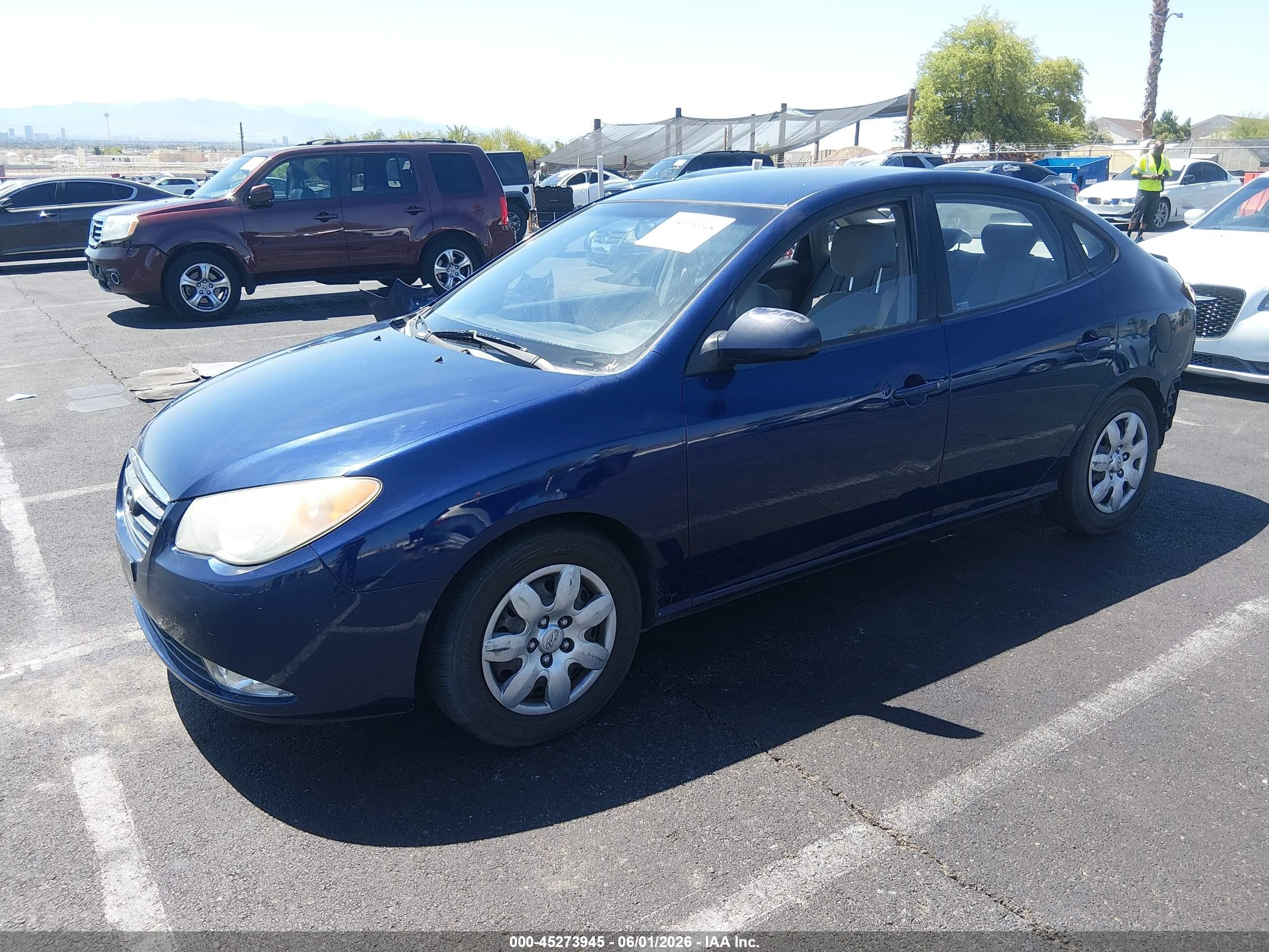 2007 Hyundai Elantra Gls/limited/se Blue vin: KMHDU46D77U144683