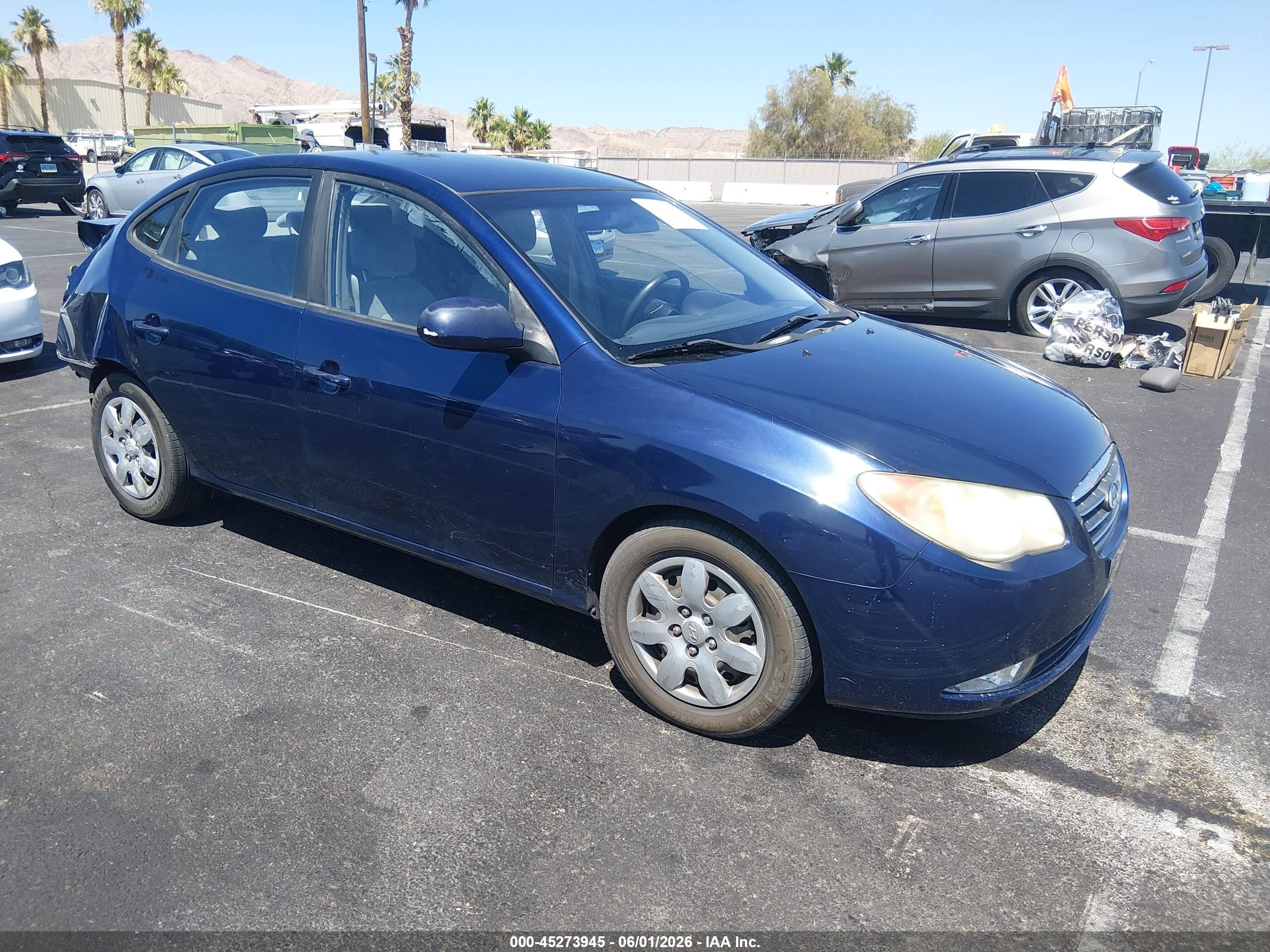 2007 Hyundai Elantra Gls/limited/se Blue vin: KMHDU46D77U144683