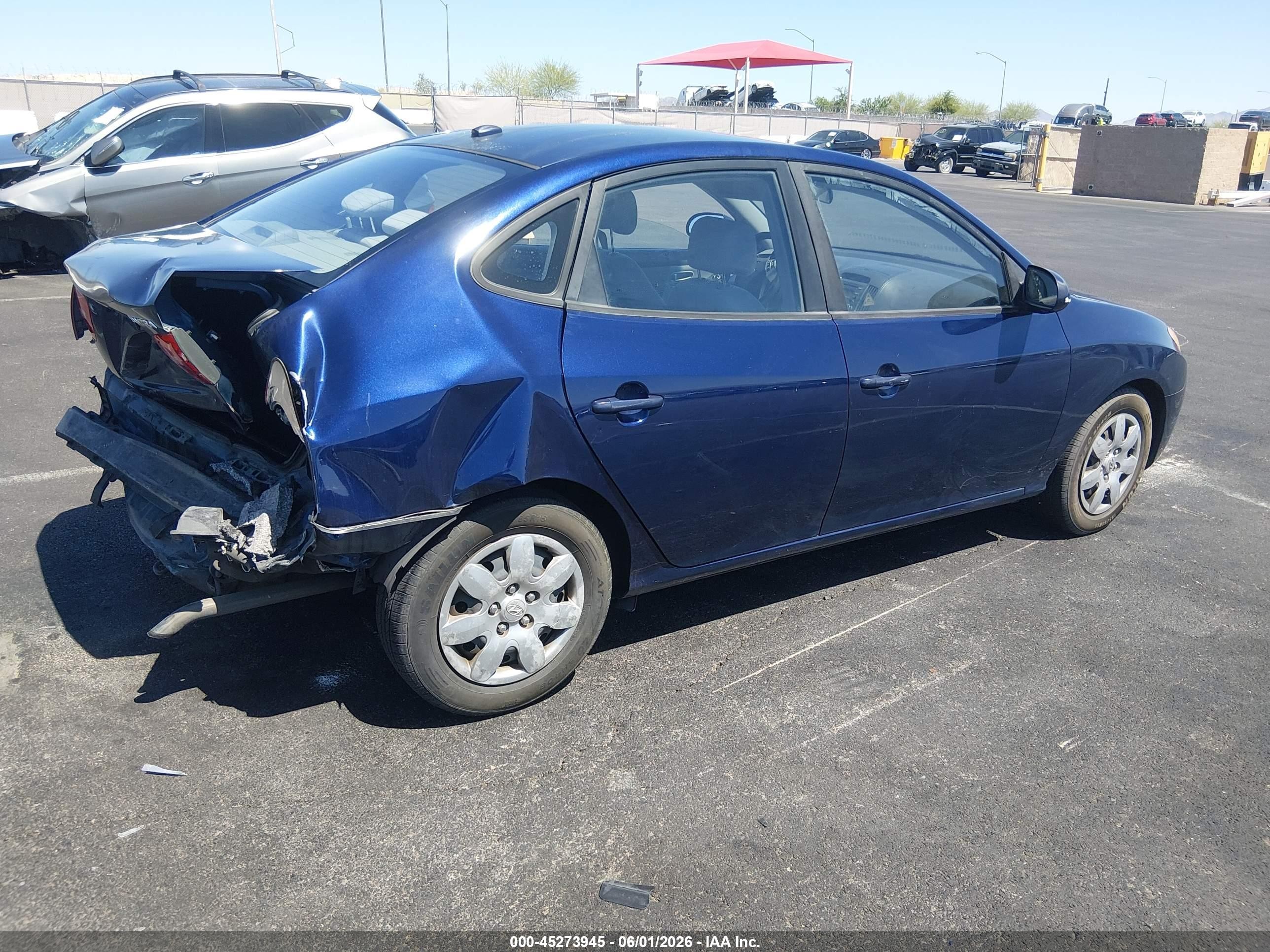 2007 Hyundai Elantra Gls/limited/se Blue vin: KMHDU46D77U144683