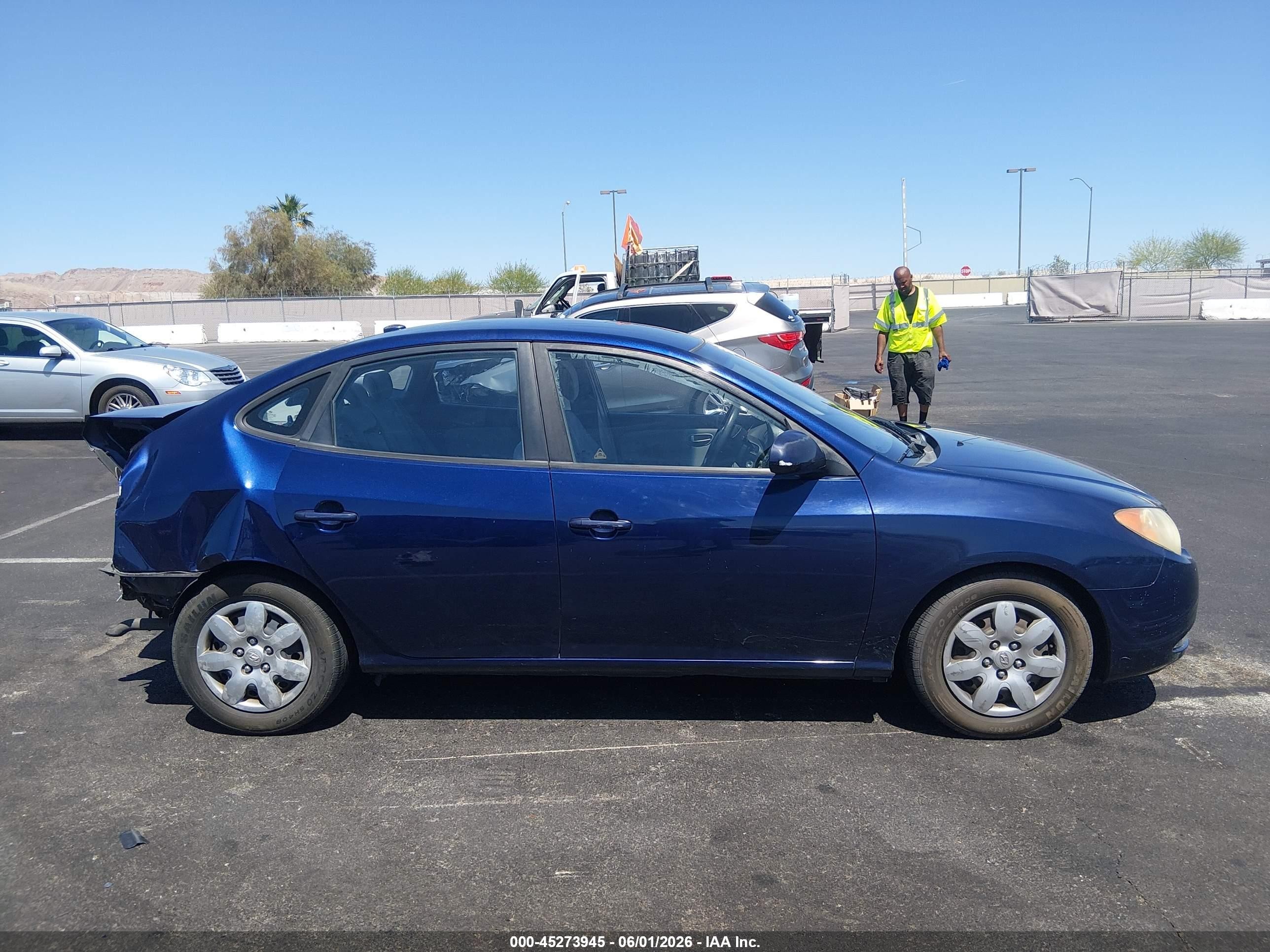2007 Hyundai Elantra Gls/limited/se Blue vin: KMHDU46D77U144683