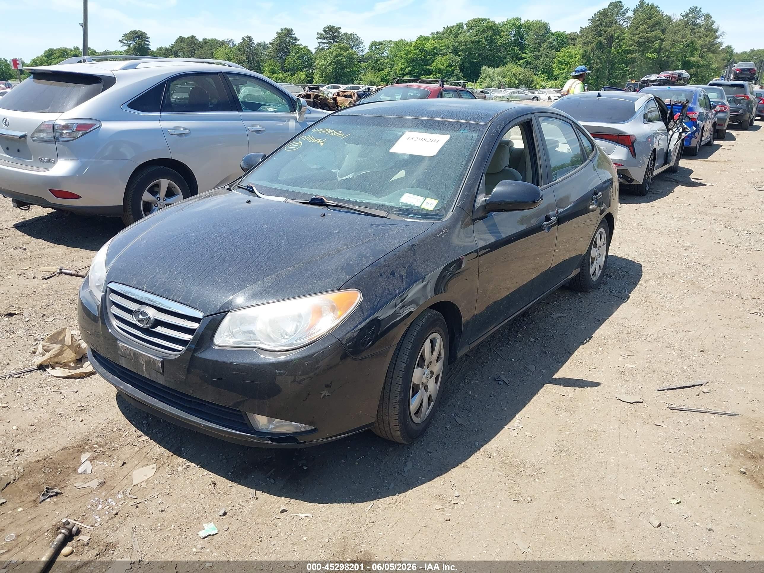 2007 Hyundai Elantra Gls/limited/se Черный vin: KMHDU46D77U191034