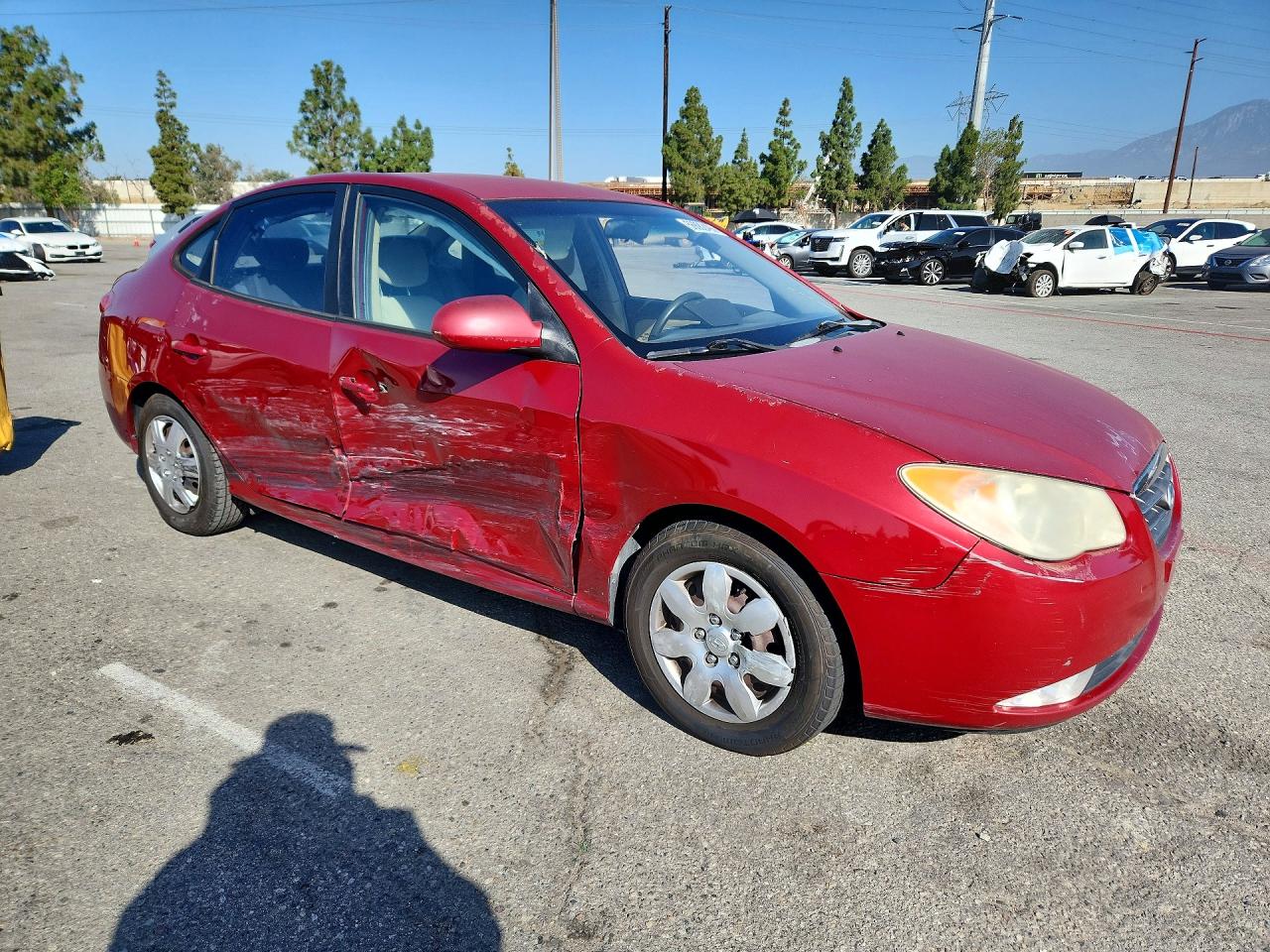 2007 Hyundai Elantra Gls Red vin: KMHDU46D77U258036