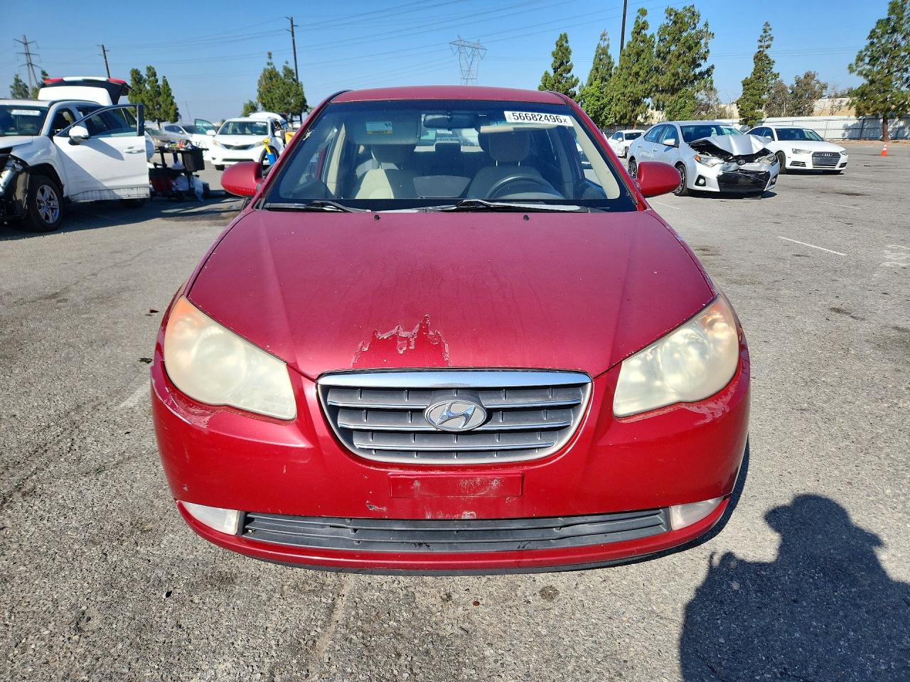 2007 Hyundai Elantra Gls Red vin: KMHDU46D77U258036