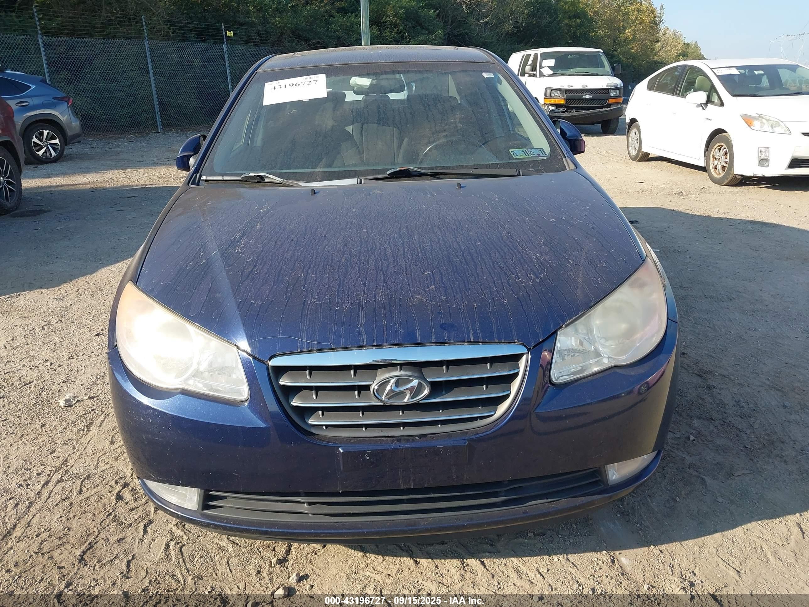 2007 Hyundai Elantra Gls/limited/se Blue vin: KMHDU46D77U266427