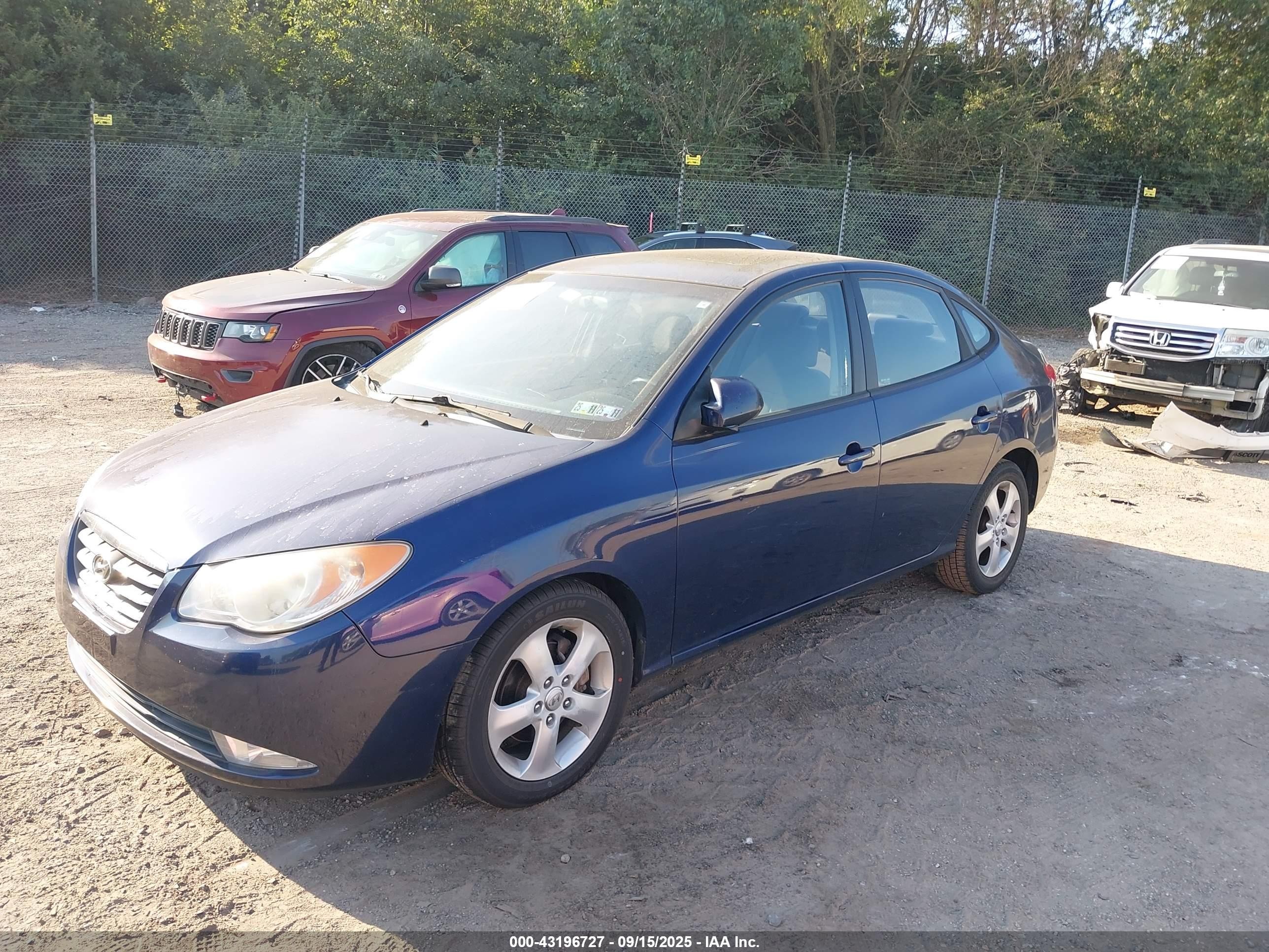 2007 Hyundai Elantra Gls/limited/se Blue vin: KMHDU46D77U266427