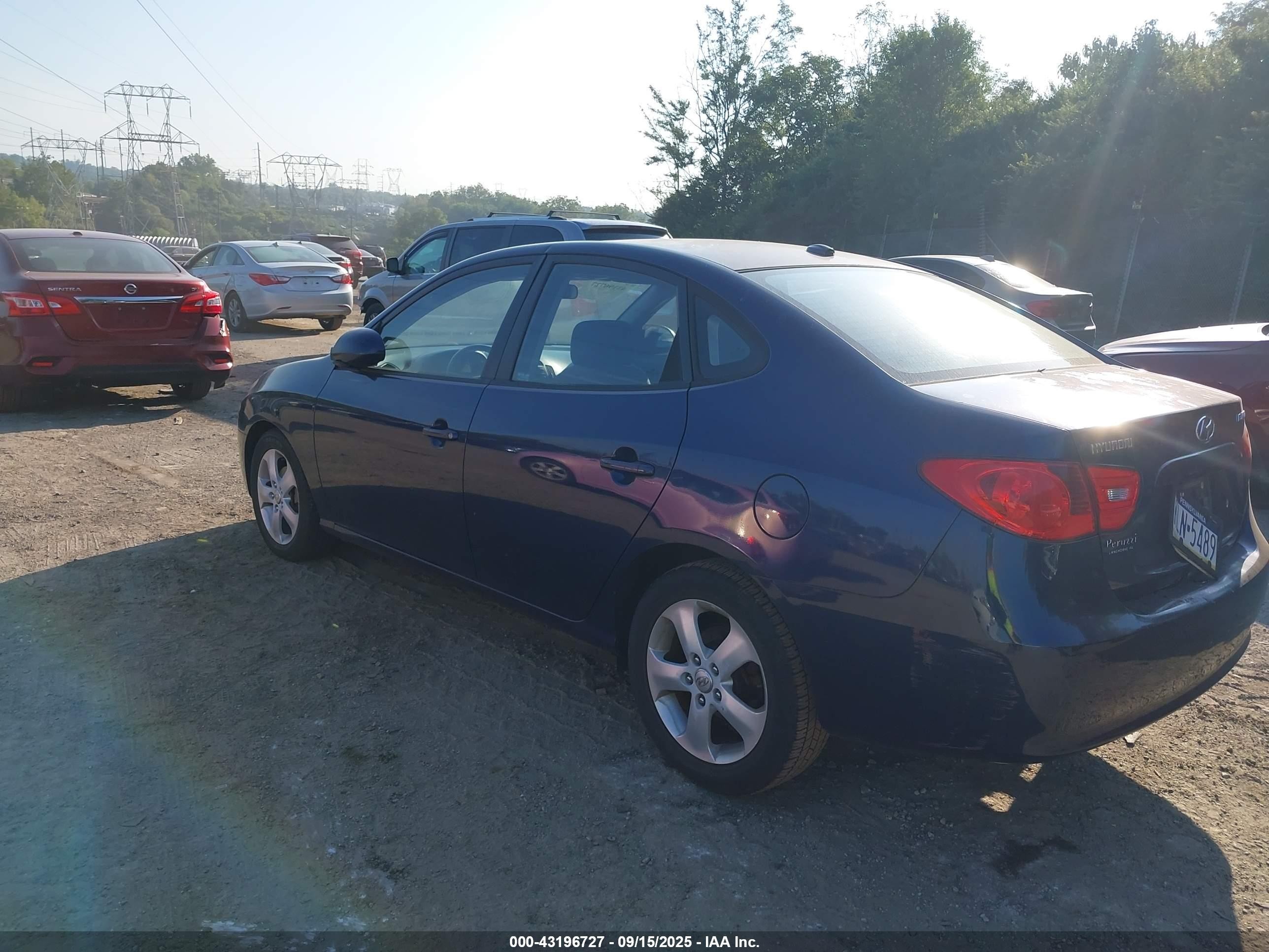 2007 Hyundai Elantra Gls/limited/se Blue vin: KMHDU46D77U266427