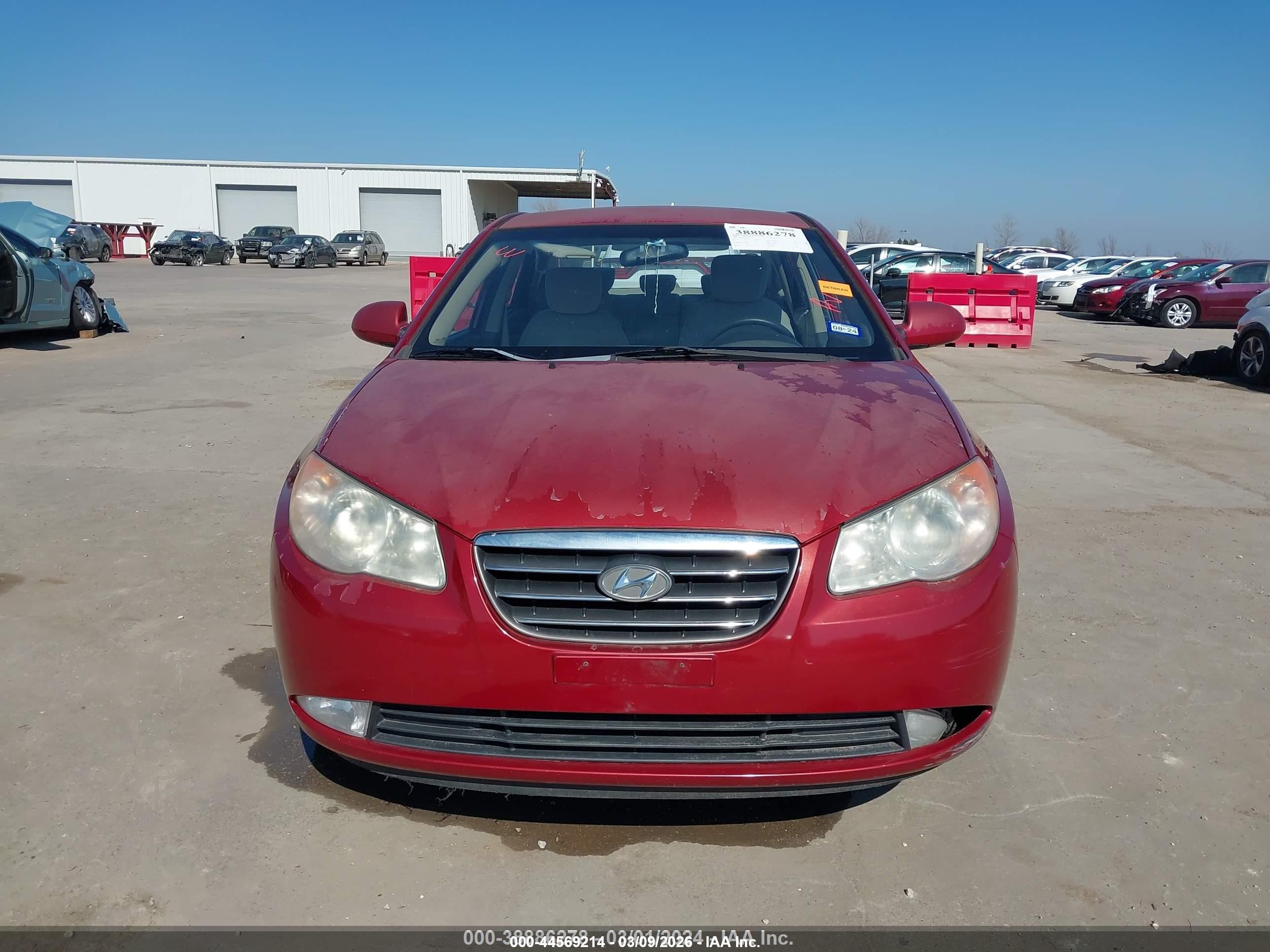 2008 Hyundai Elantra Gls/se Red vin: KMHDU46D78U517075