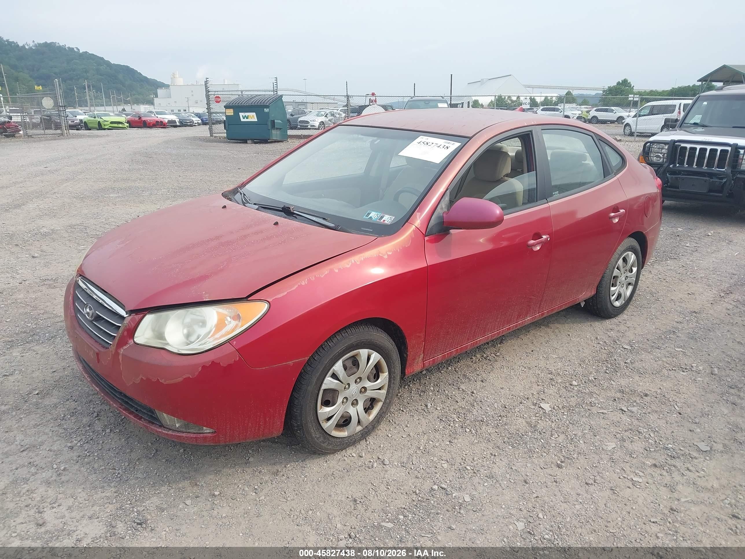 2009 Hyundai Elantra Gls Red vin: KMHDU46D79U814994