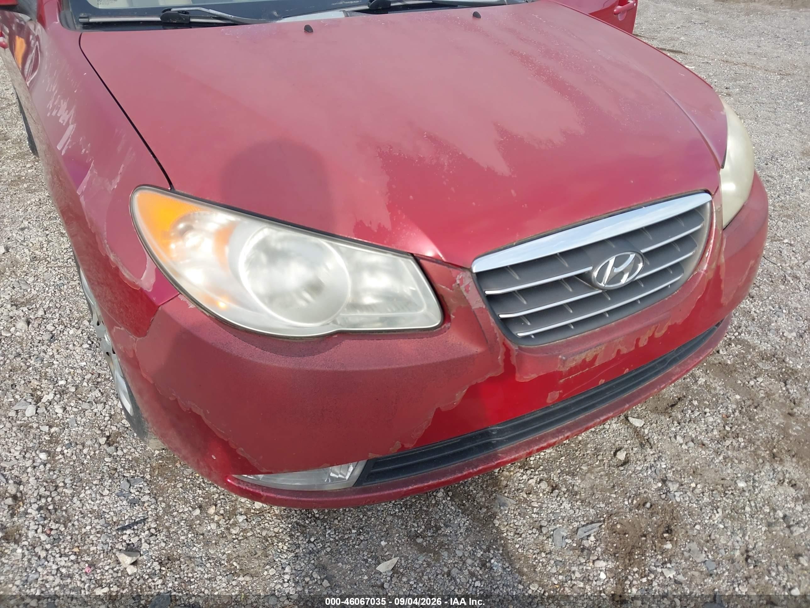 2009 Hyundai Elantra Gls Red vin: KMHDU46D79U814994