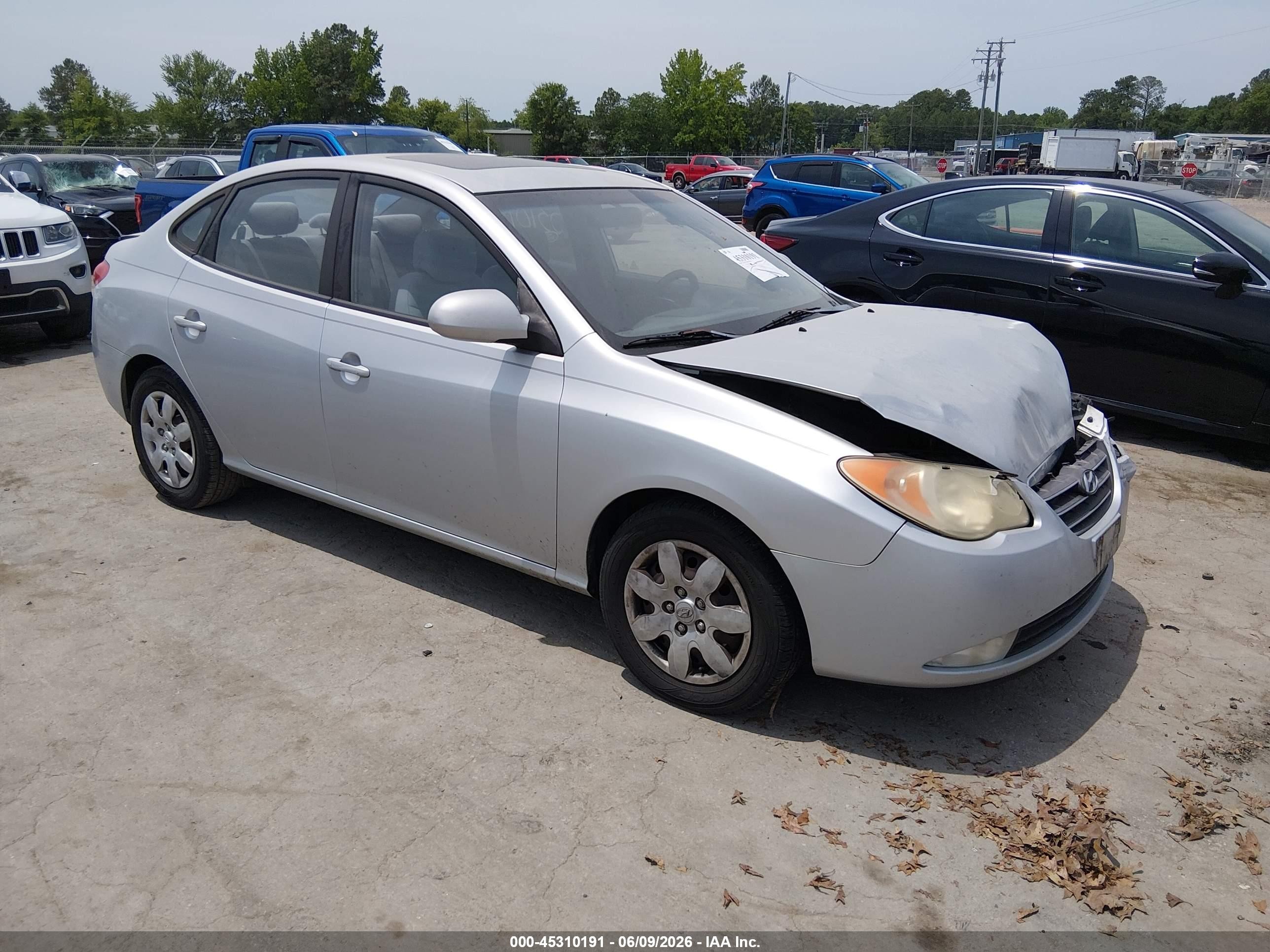 2007 Hyundai Elantra Gls/limited/ltd/se Silver vin: KMHDU46D87U172458
