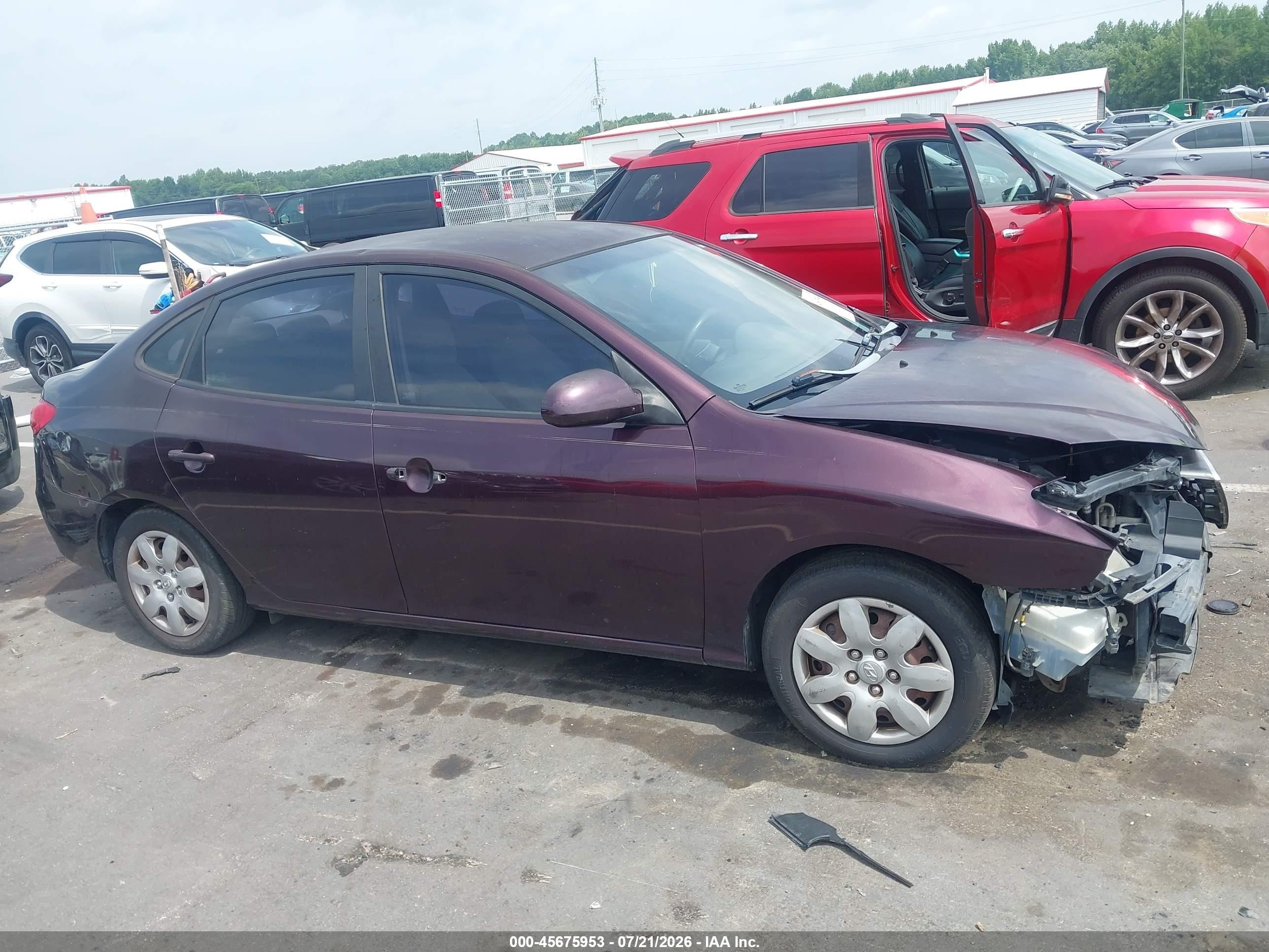 2007 Hyundai Elantra Gls/ltd/se Purple vin: KMHDU46D87U207676