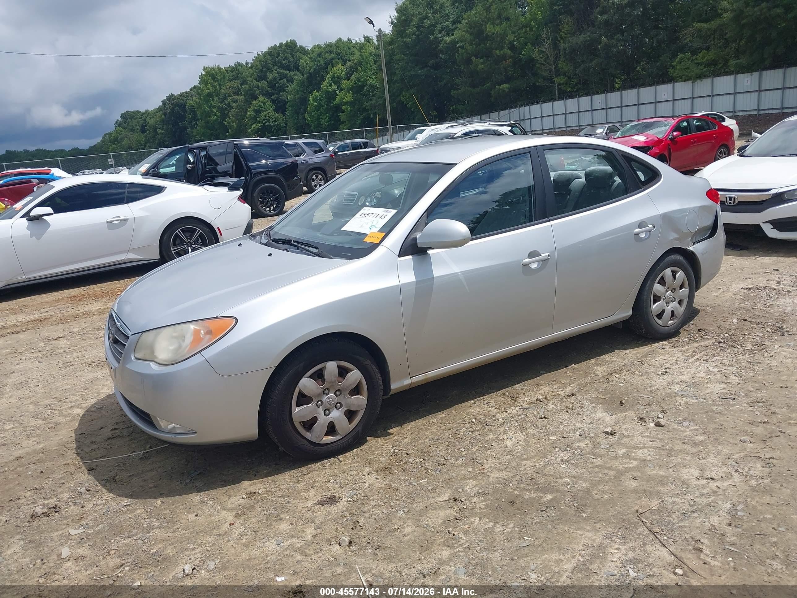 2007 Hyundai Elantra Gls/ltd/se Silver vin: KMHDU46D87U243965