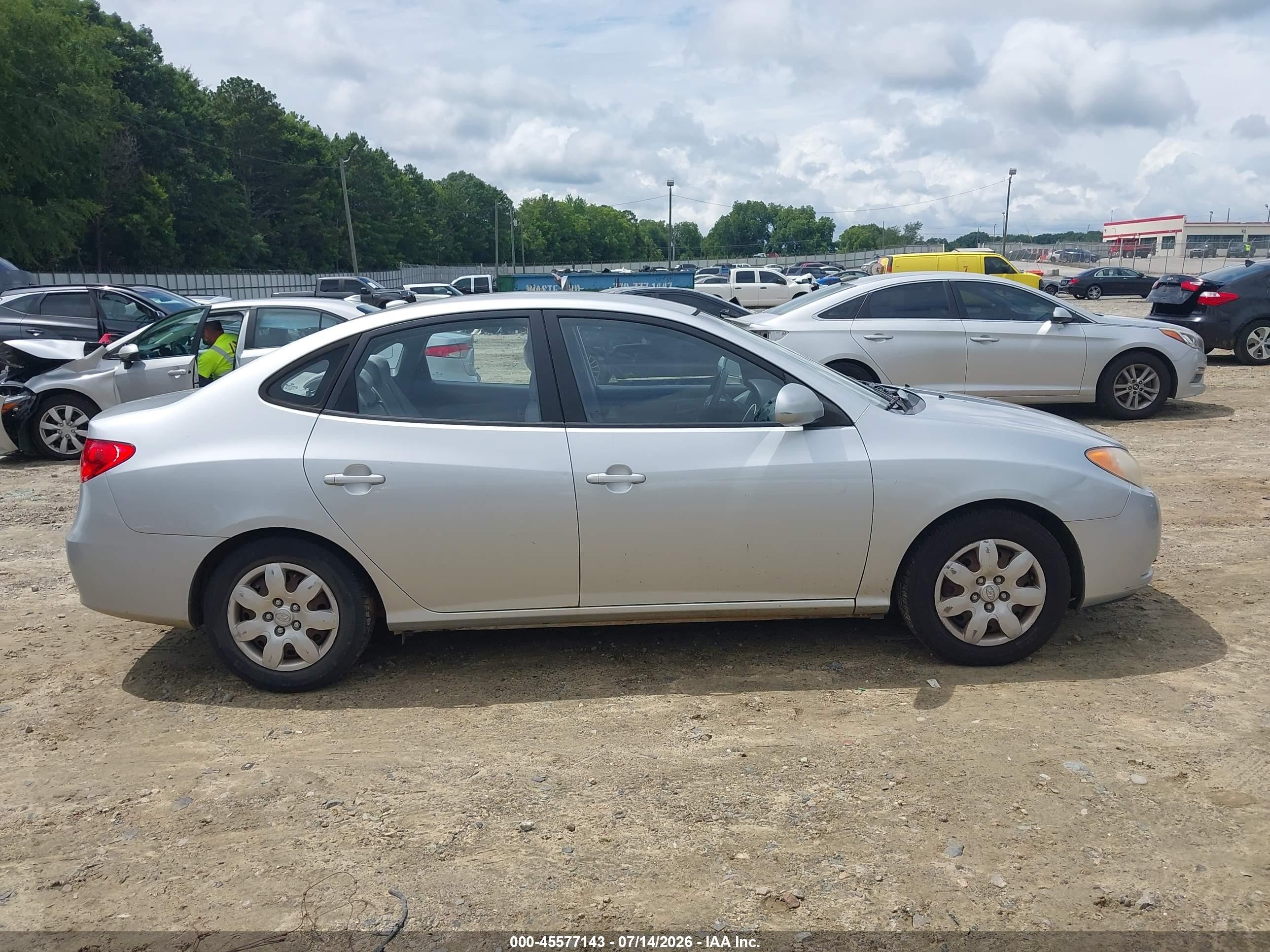 2007 Hyundai Elantra Gls/ltd/se Silver vin: KMHDU46D87U243965