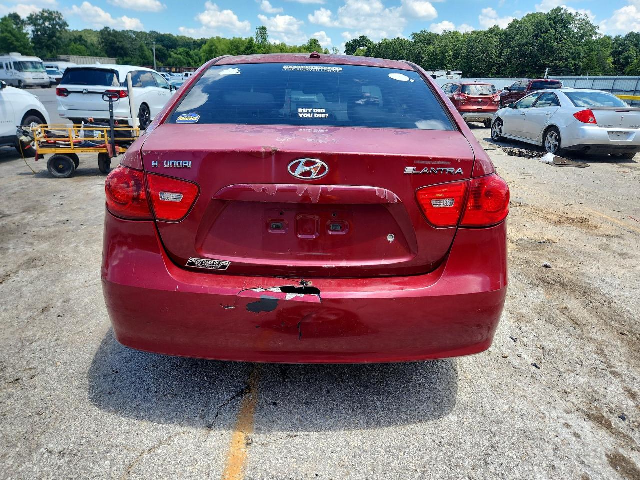 2007 Hyundai Elantra Gls/se/limited Red vin: KMHDU46D87U253699
