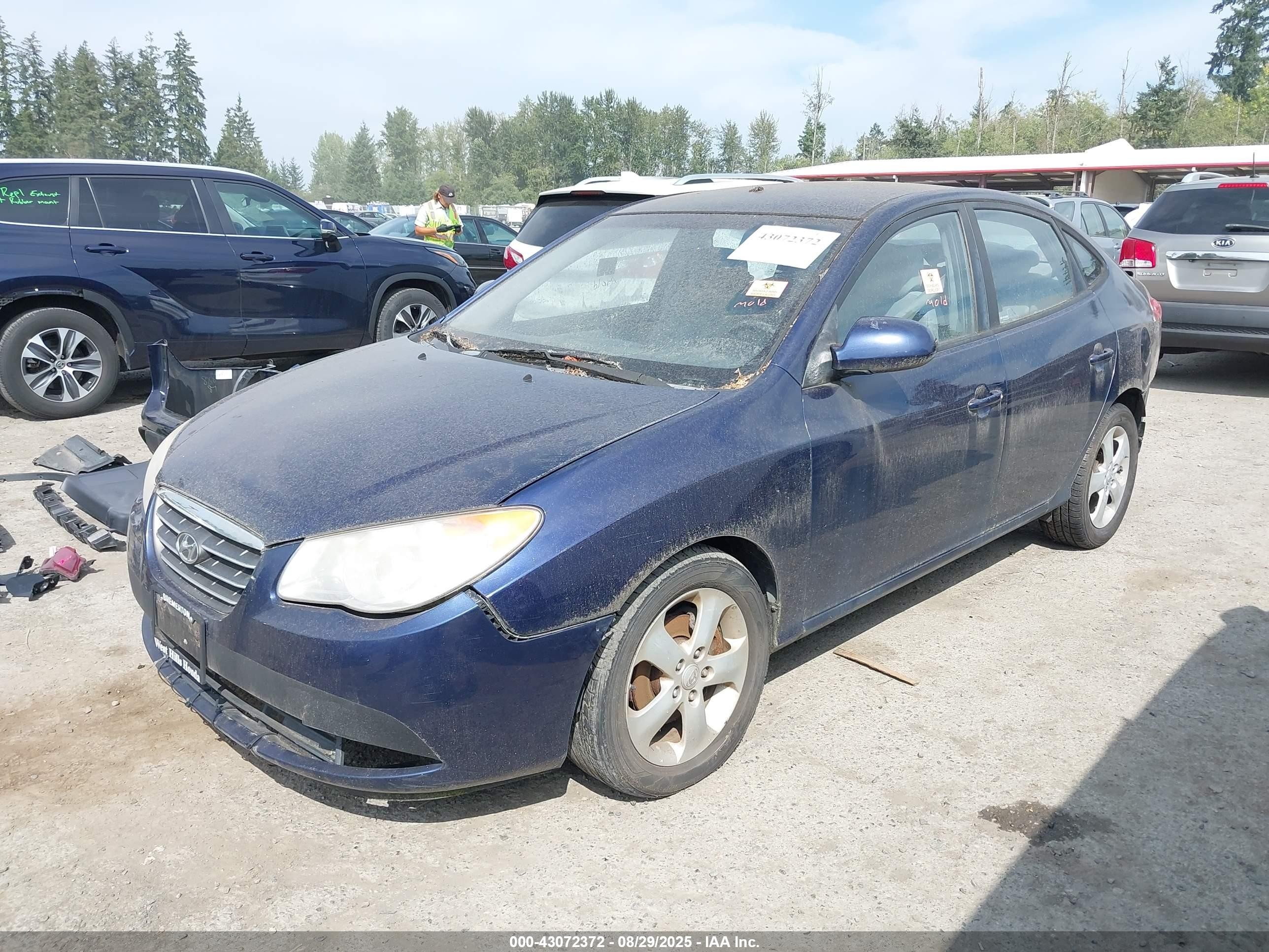 2008 Hyundai Elantra Gls/se/limited Dark Blue vin: KMHDU46D88U335823