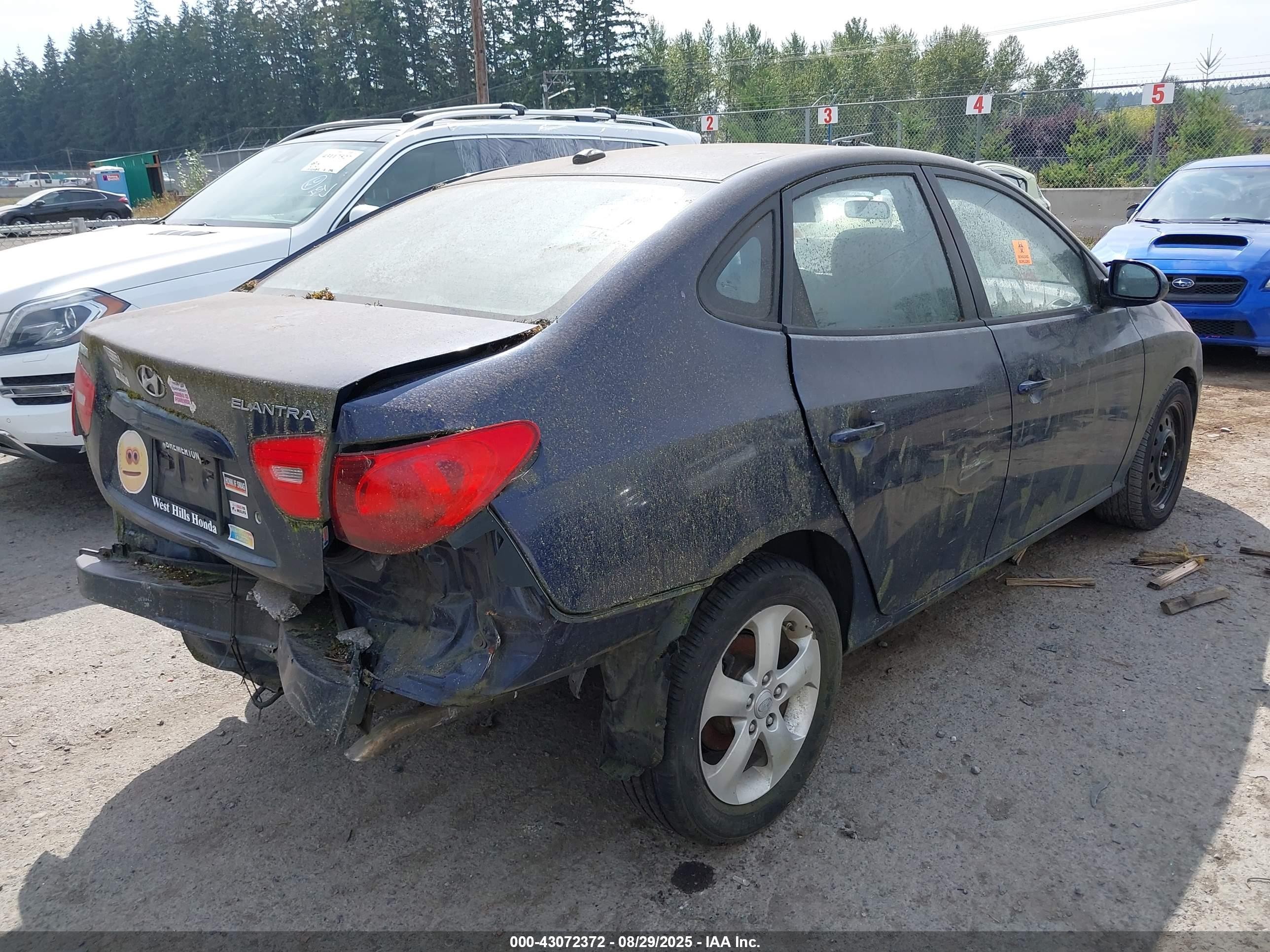 2008 Hyundai Elantra Gls/se/limited Dark Blue vin: KMHDU46D88U335823
