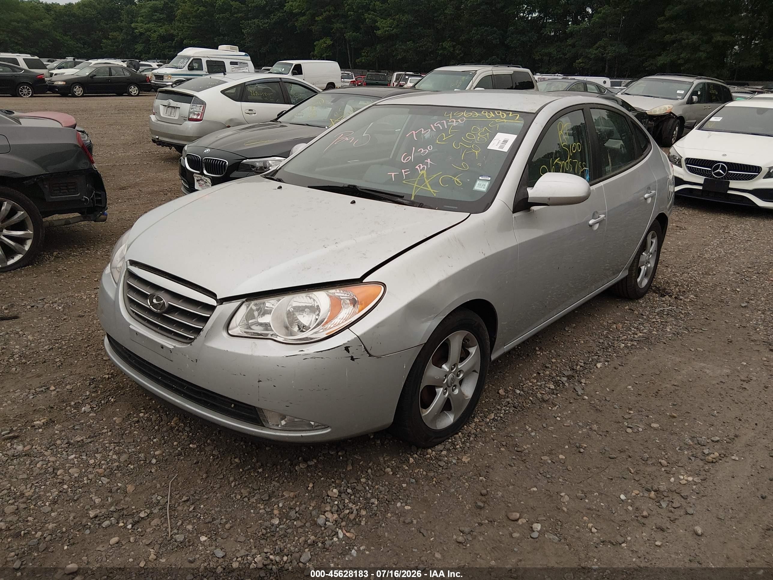 2008 Hyundai Elantra Gls/se Gray vin: KMHDU46D88U415848